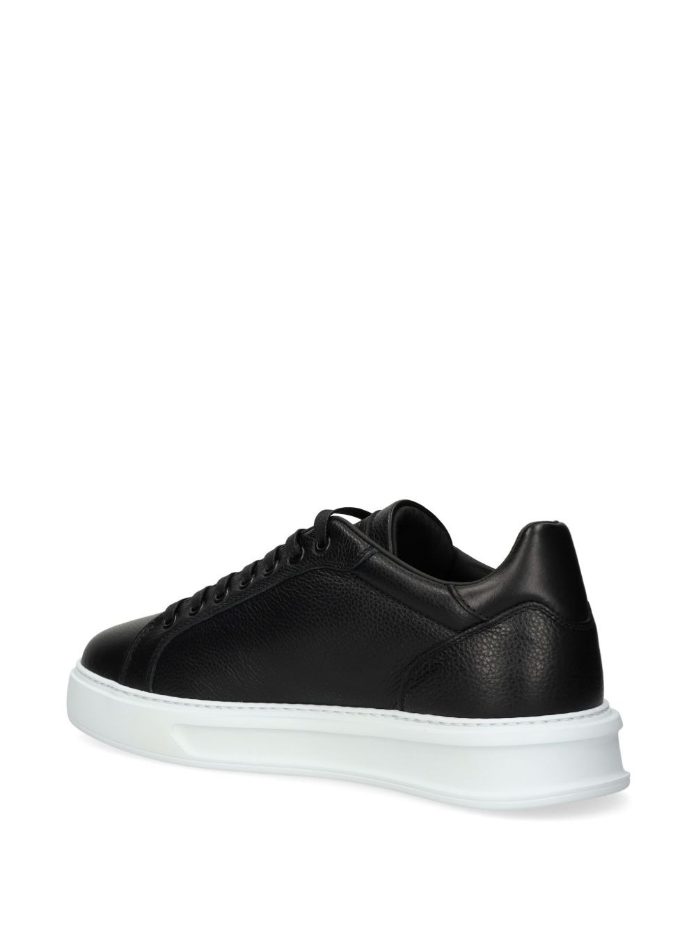 leather plaque sneakers - 4