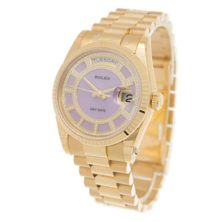 Rolex Day-Date Diamond Purple Dial Ladies Watch 118238 LDP - 4