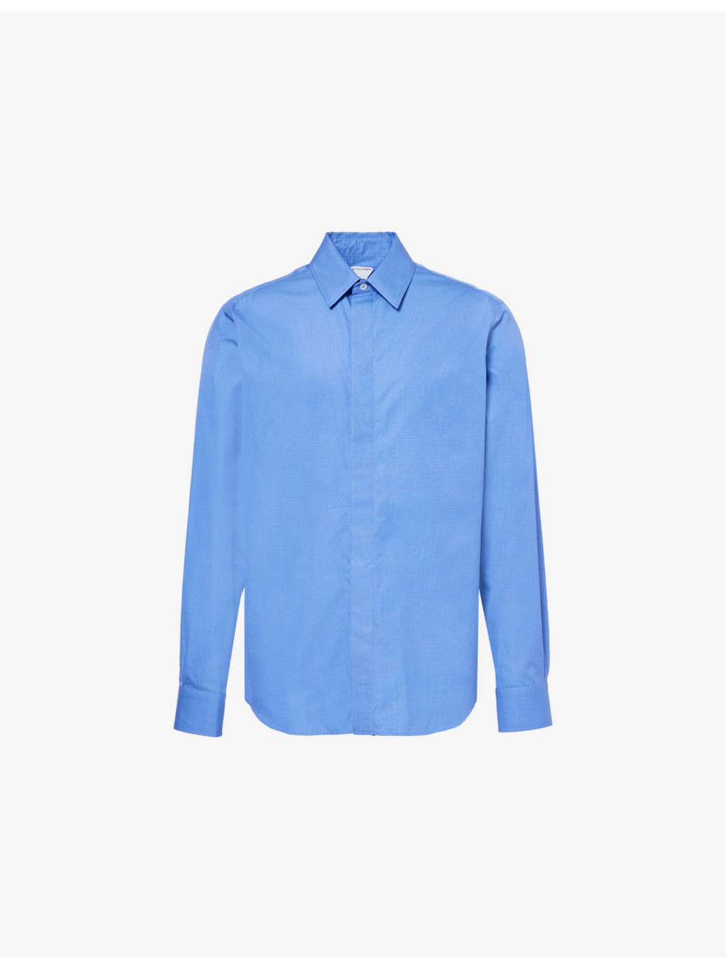 Spread-collar brand-embroidery cotton shirt - 1