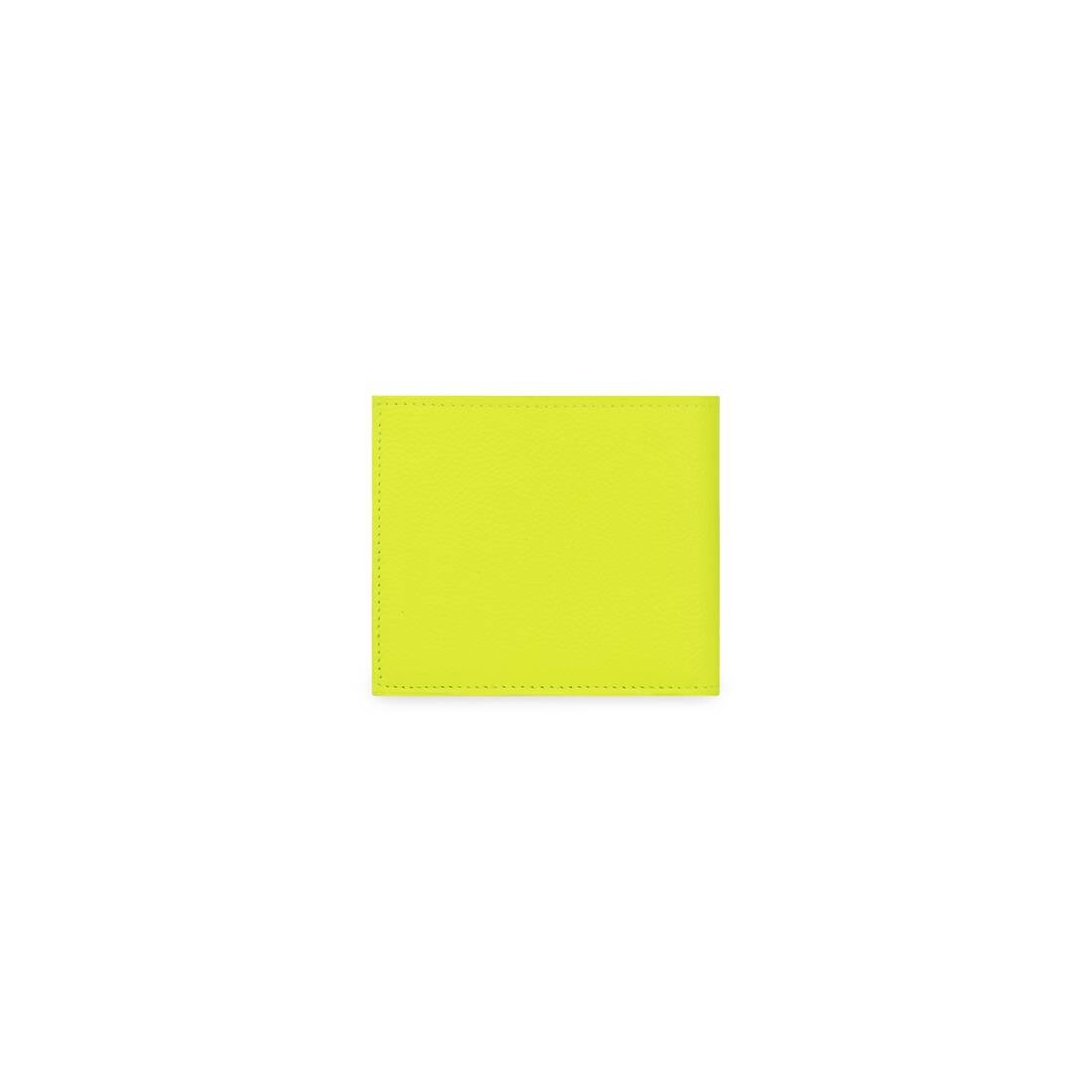 Men's Cash Square Folded Coin Wallet in Yellow Fluo/silver - 2