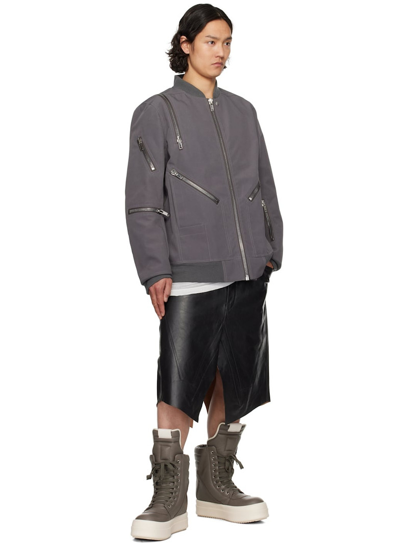 Rick Owens Gray Hollywood Jumbo Headon Flight Jacket outlook