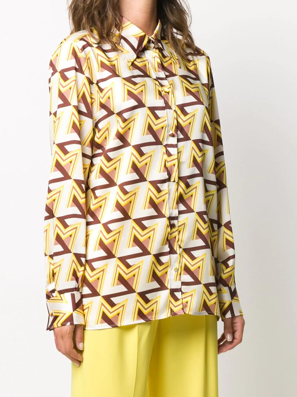 geometric print blouse - 3