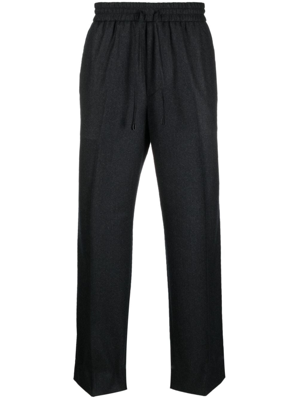 drawstring-waist straight-leg tailored trousers - 1