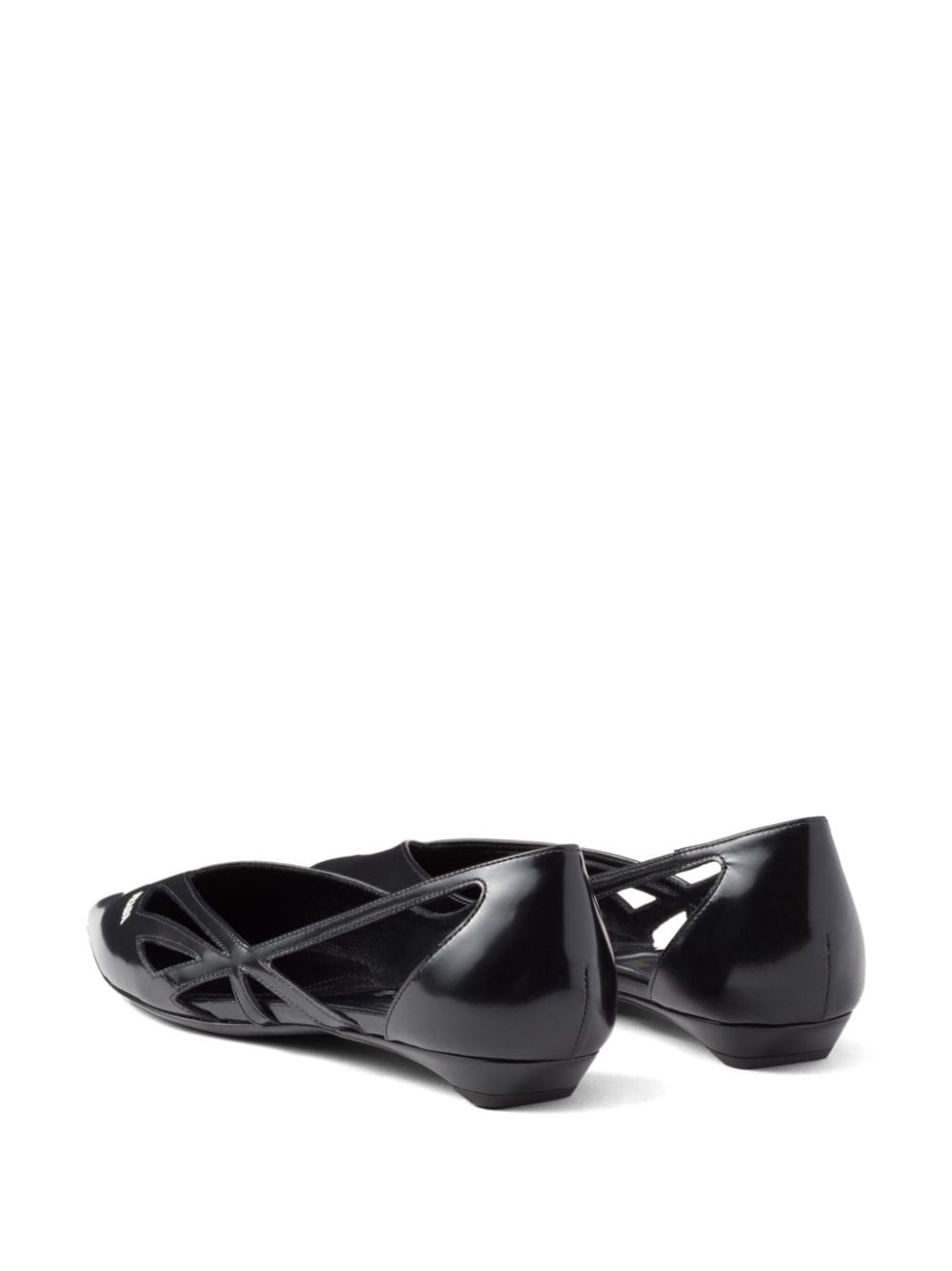 leather cut-out ballerinas - 3