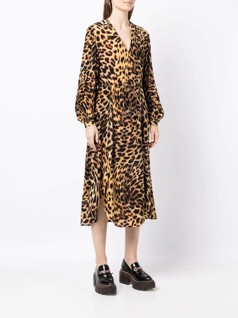 leopard-print midi dress - 3