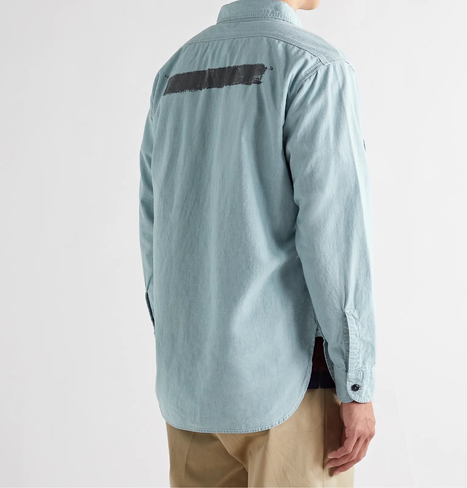 Paint-Detailed Cotton-Chambray Shirt - 4