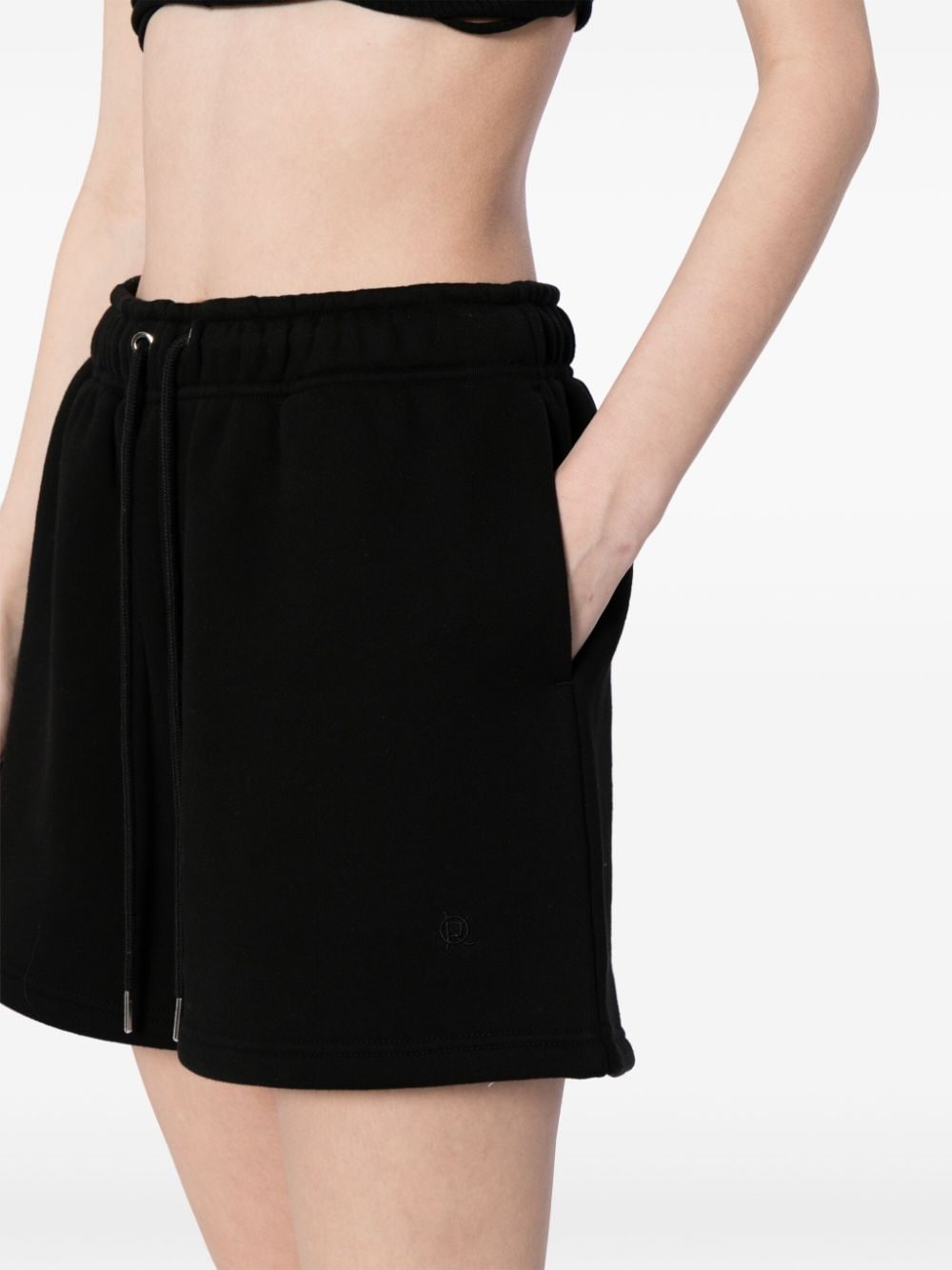 drawstring-waist cotton shorts - 5
