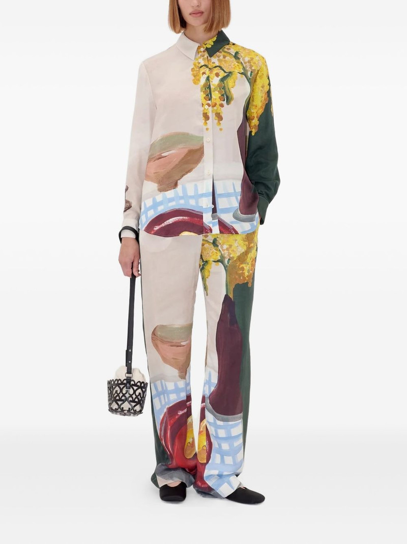 STINE GOYA floral-print panelled palazzo pants outlook