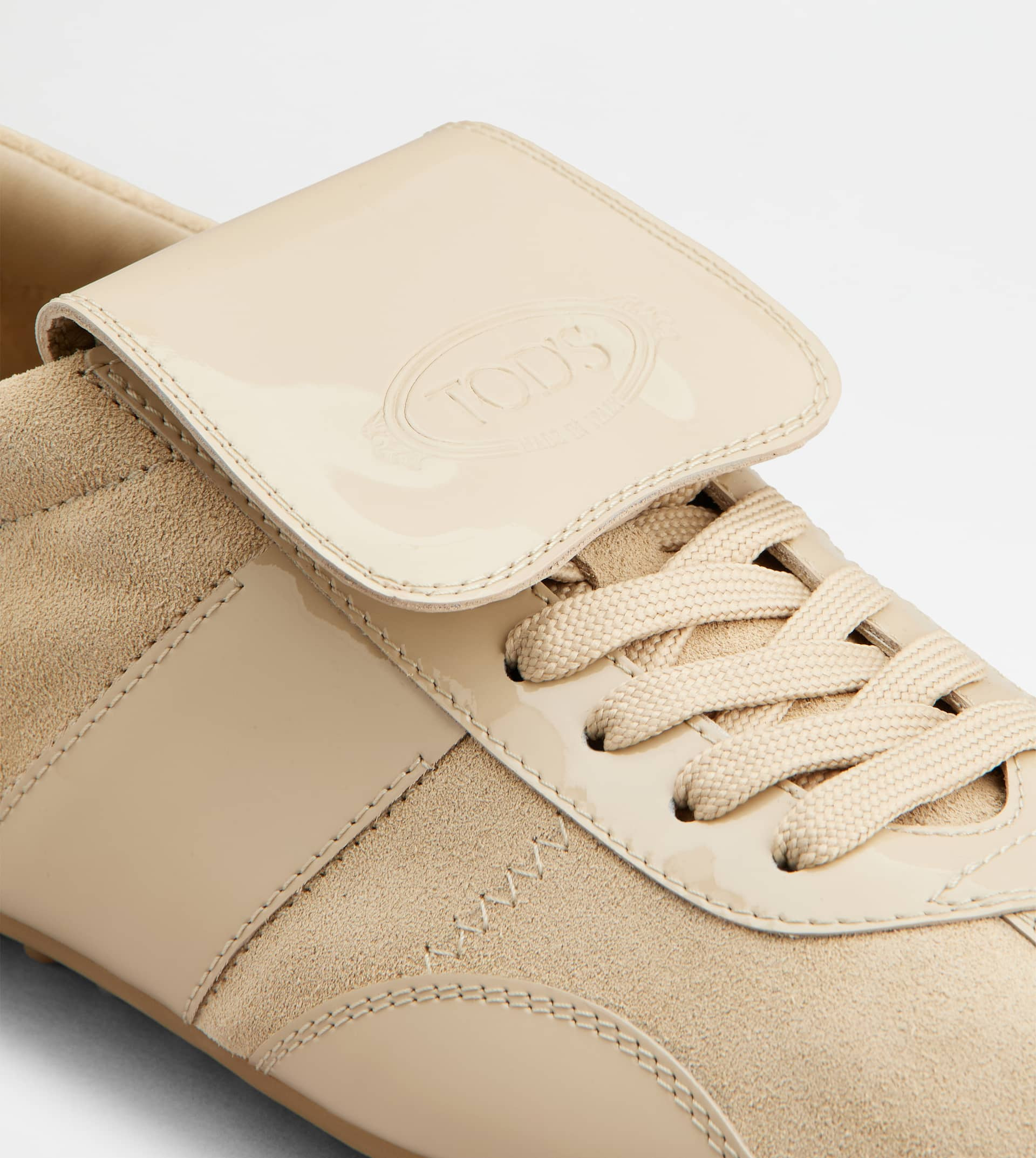 TOD'S T-MARATHON SNEAKERS IN PATENT LEATHER - BEIGE - 5