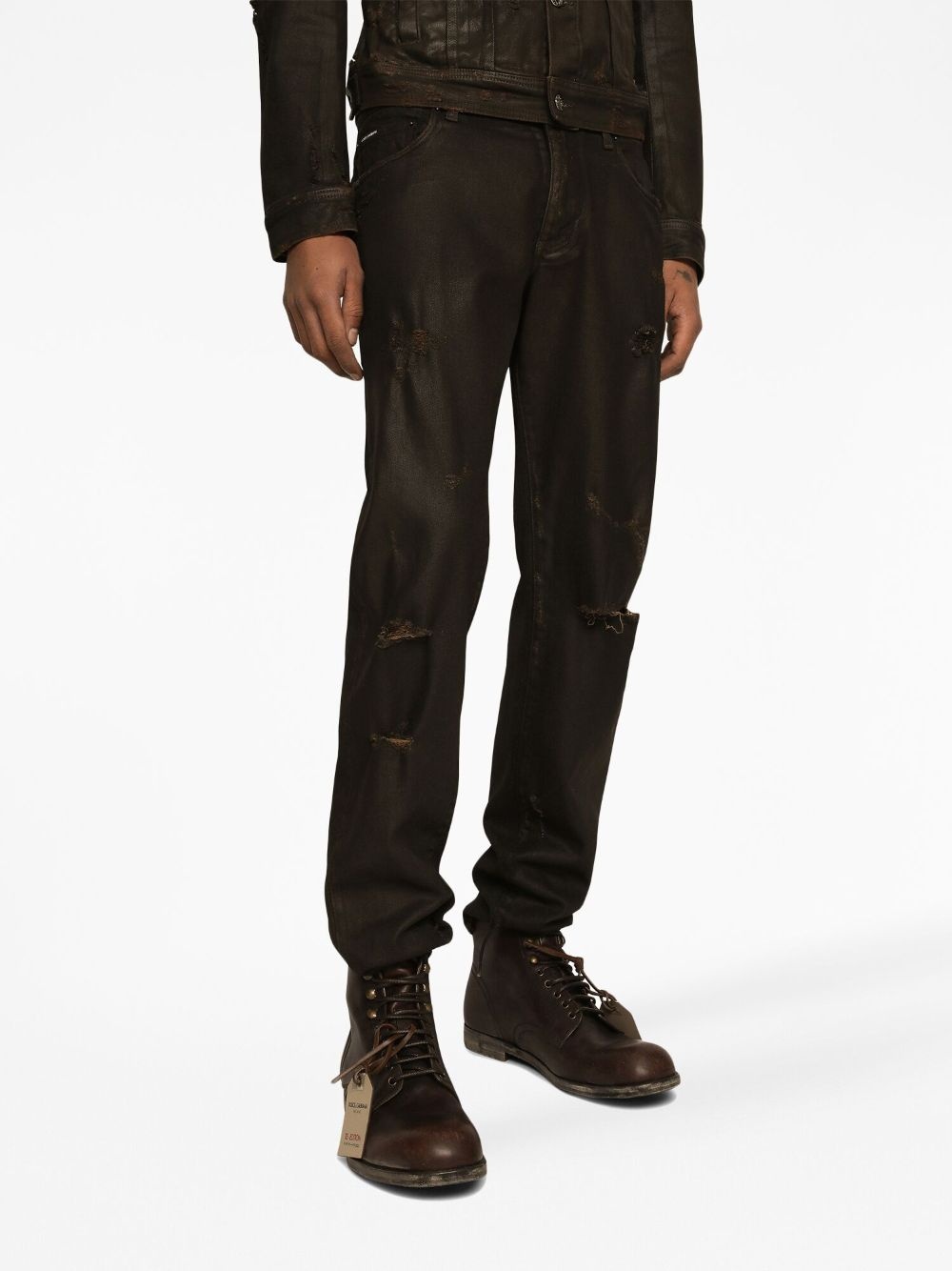 ripped-detailing slim-fit jeans - 5