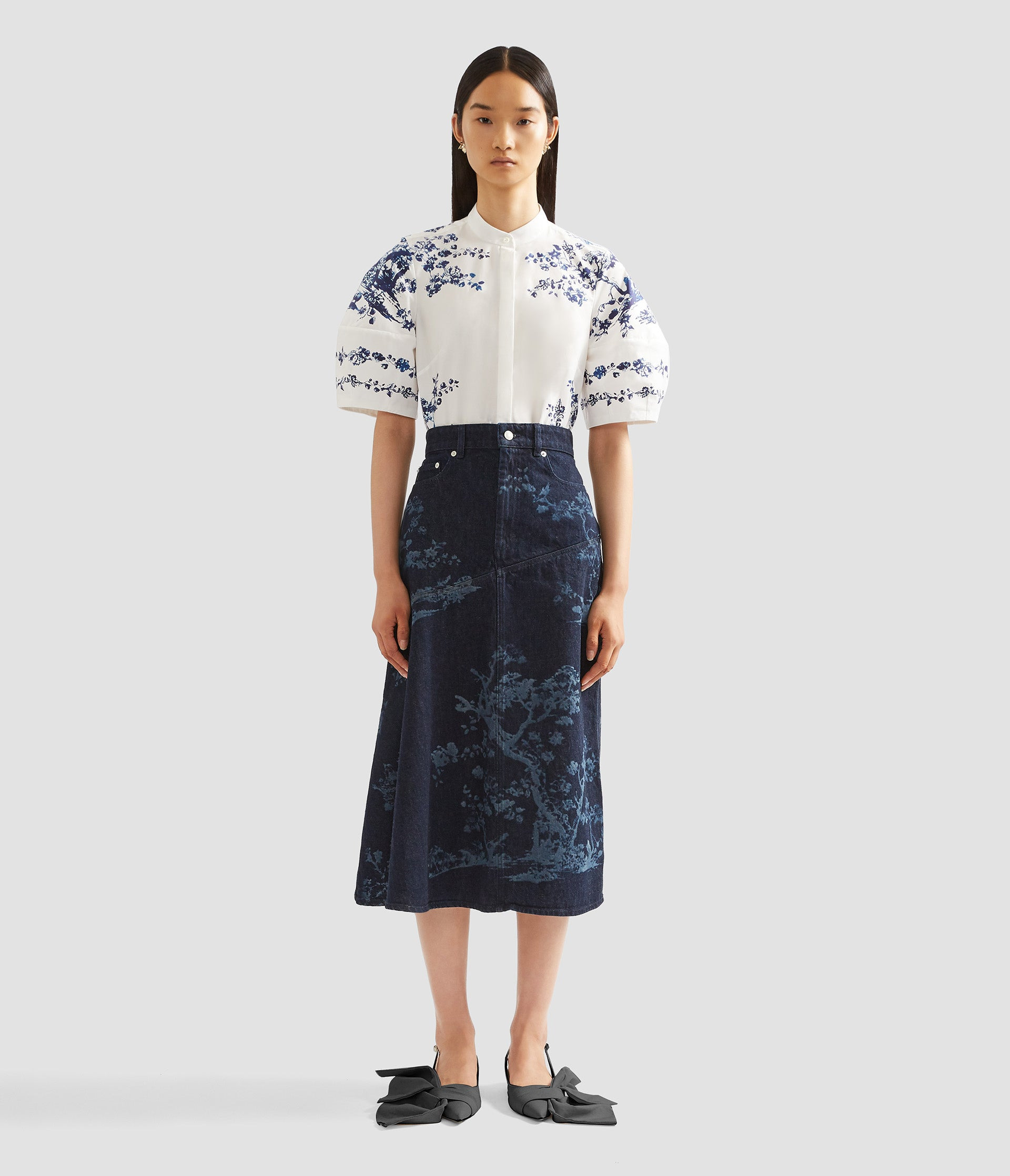 A-LINE MIDI SKIRT - 4