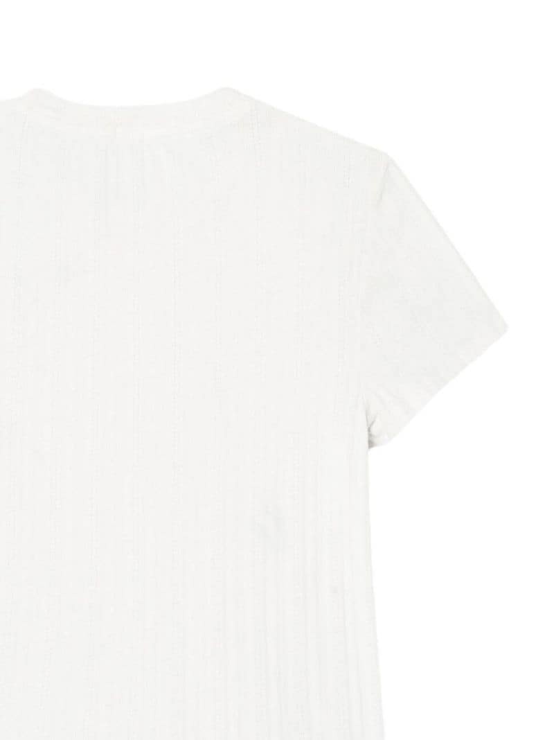 pointelle-knit cotton T-shirt - 4