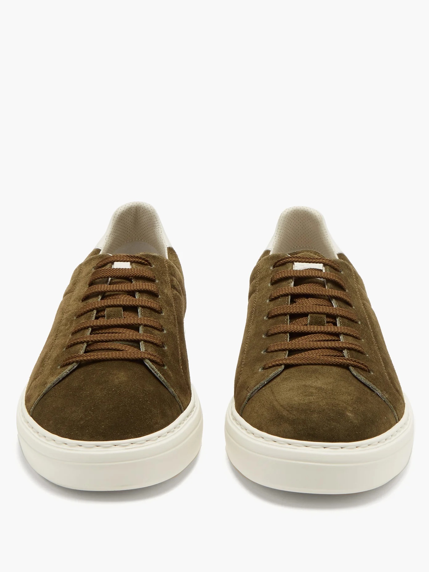 Logo-embossed suede trainers - 4