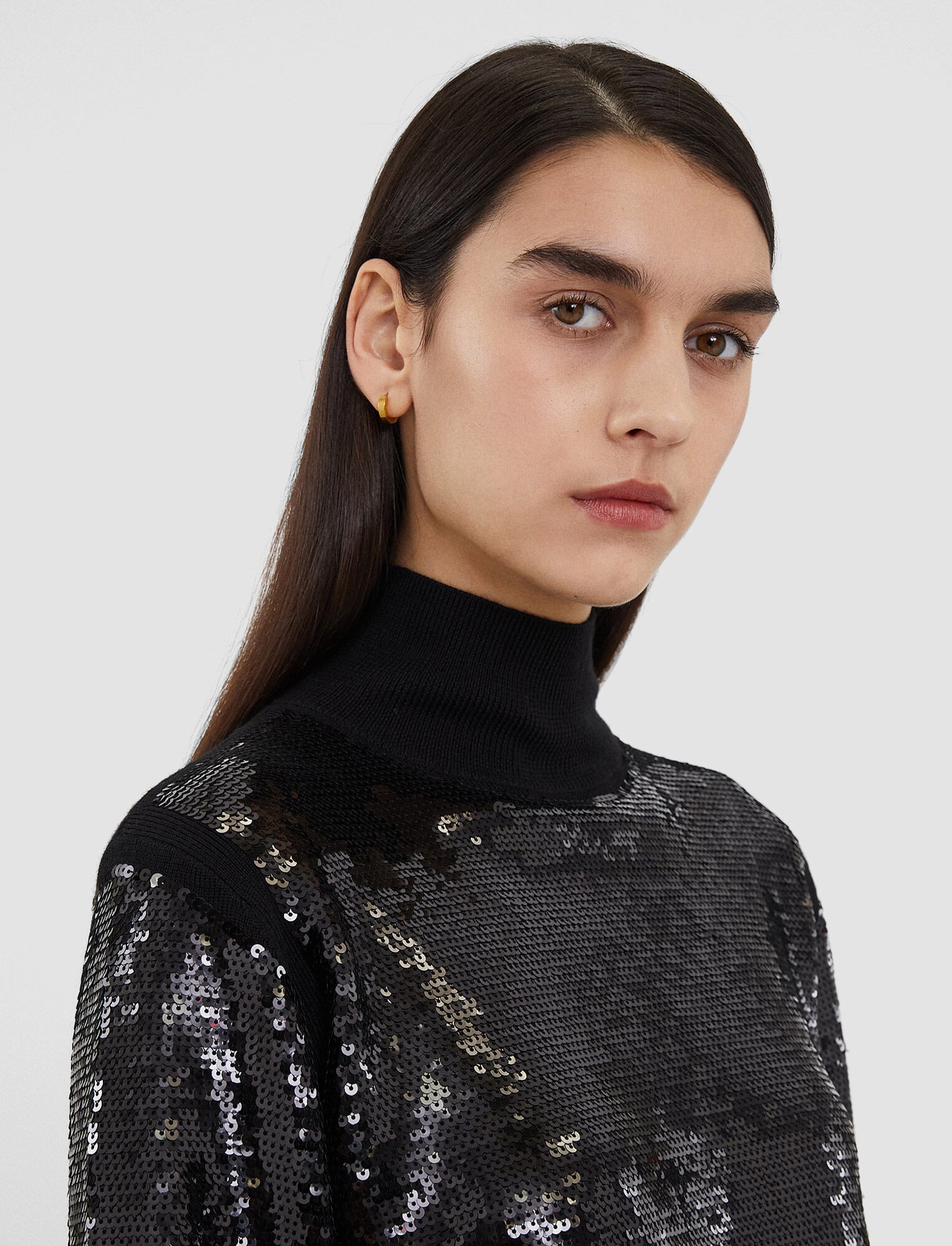 Sequins Knit High Neck Jumper - 4