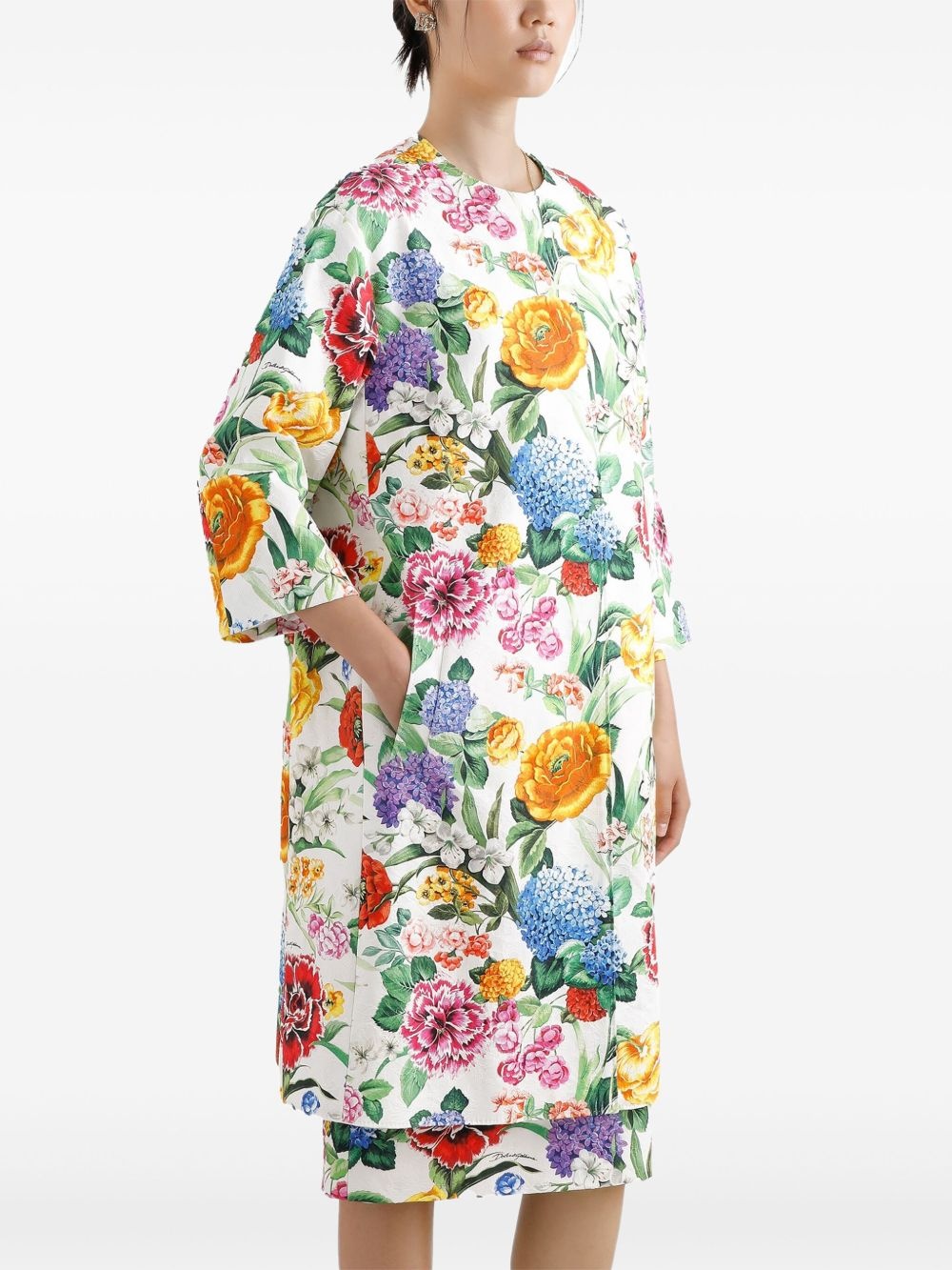 floral-print coat - 4