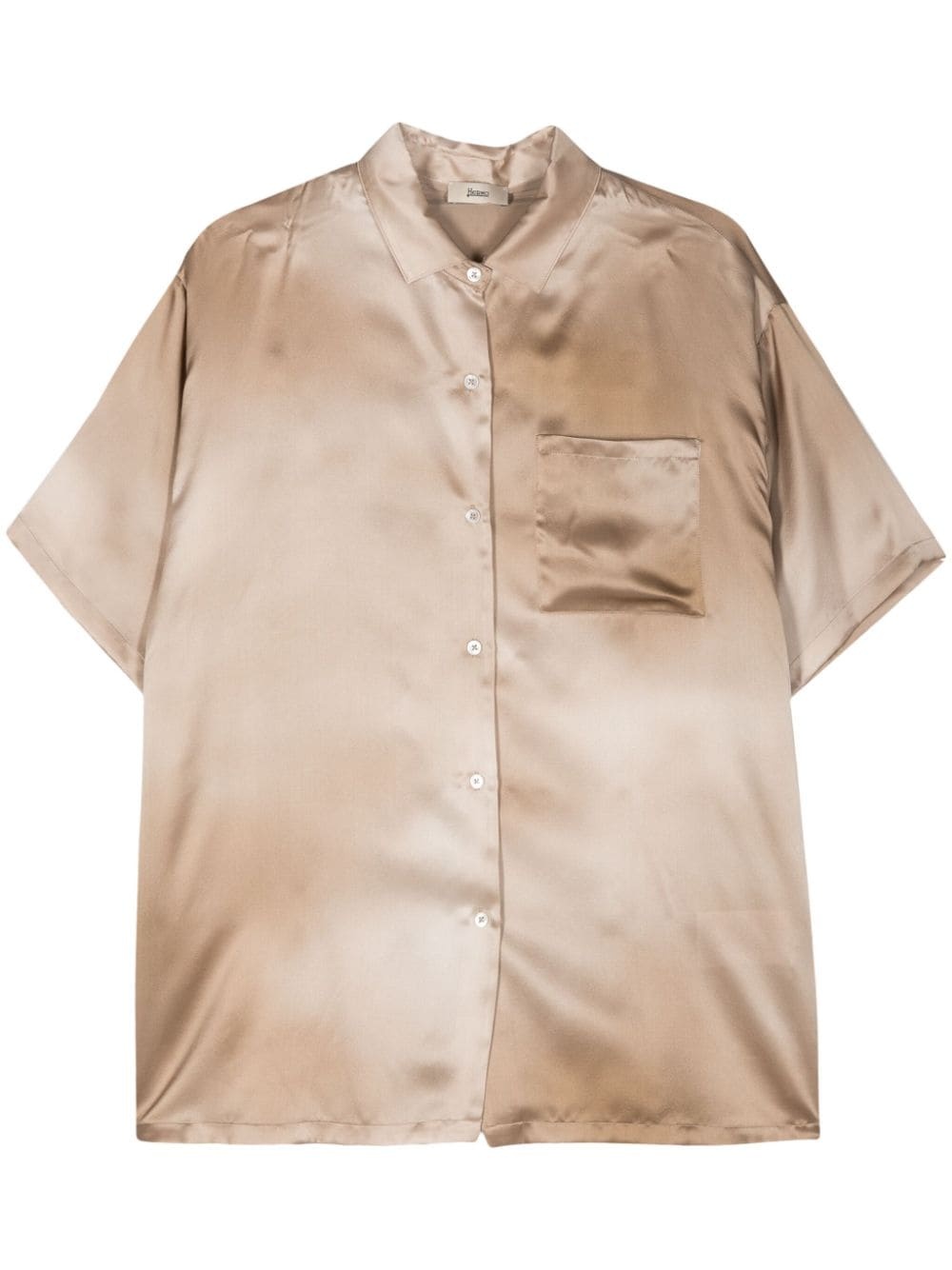 short-sleeve satin shirt - 1