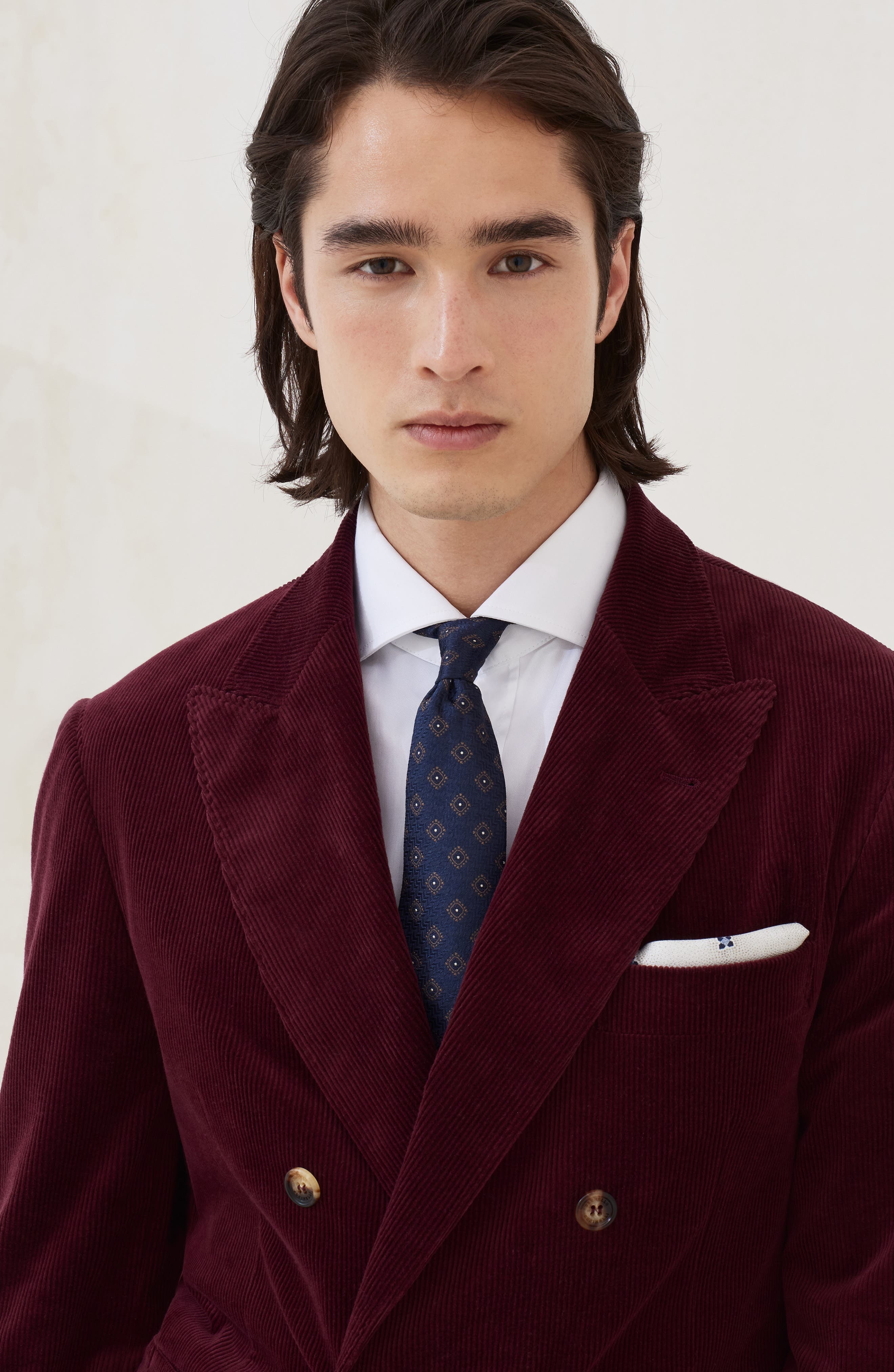 Brunello Cucinelli Herringbone necktie in Navy Blue at Nordstrom - 4