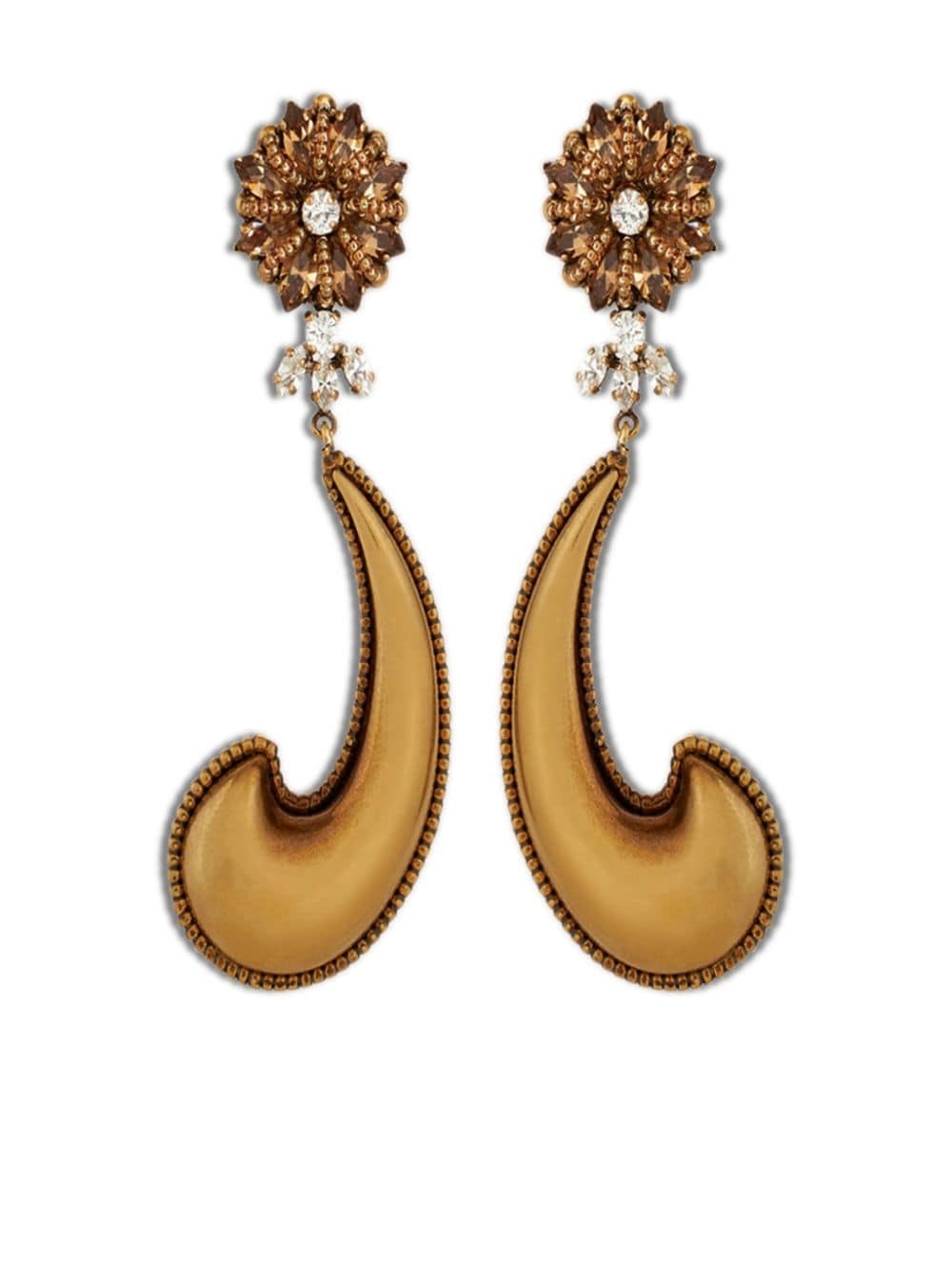 crystal-embellished paisley earrings - 1