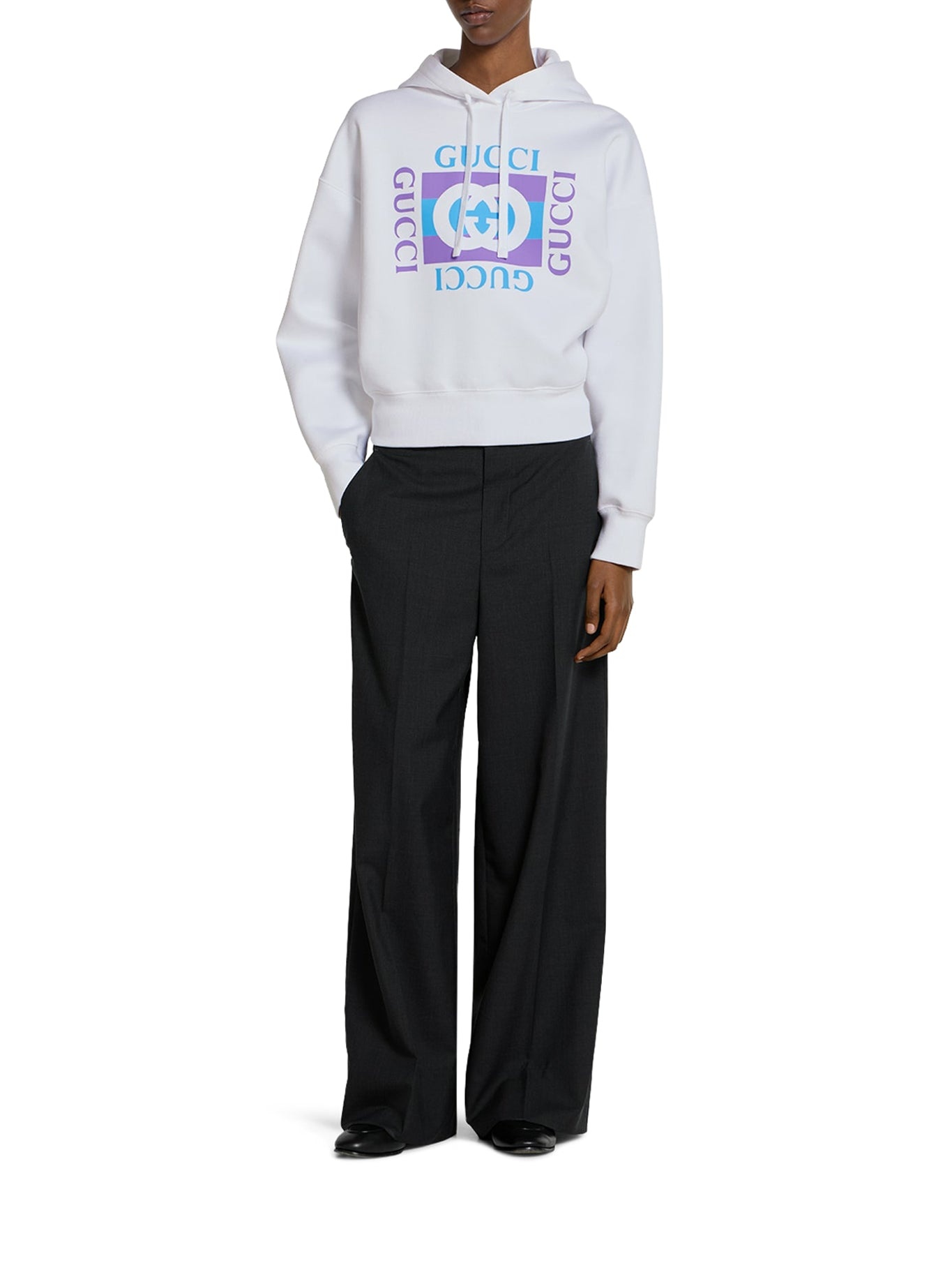 PRINTED COTTON HOODIE - 1