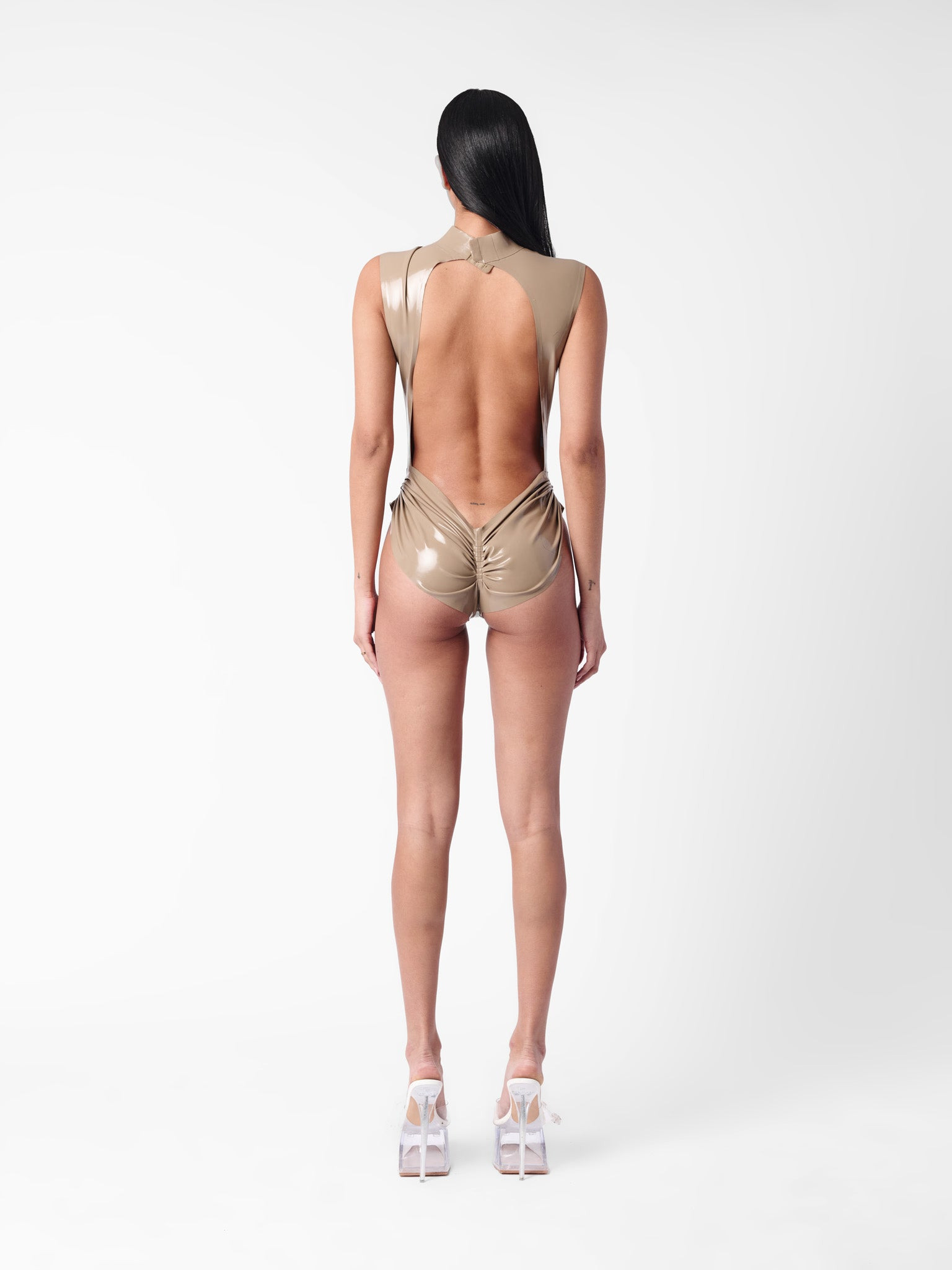 BRONX LATEX BODYSUIT TAUPE - 4