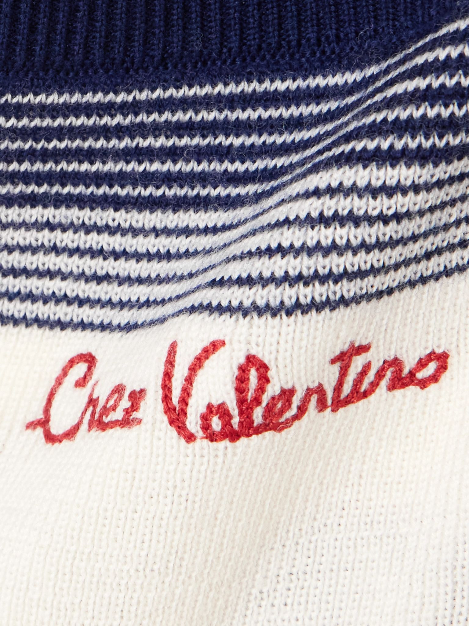 Embroidered striped wool tank top Cream - 4