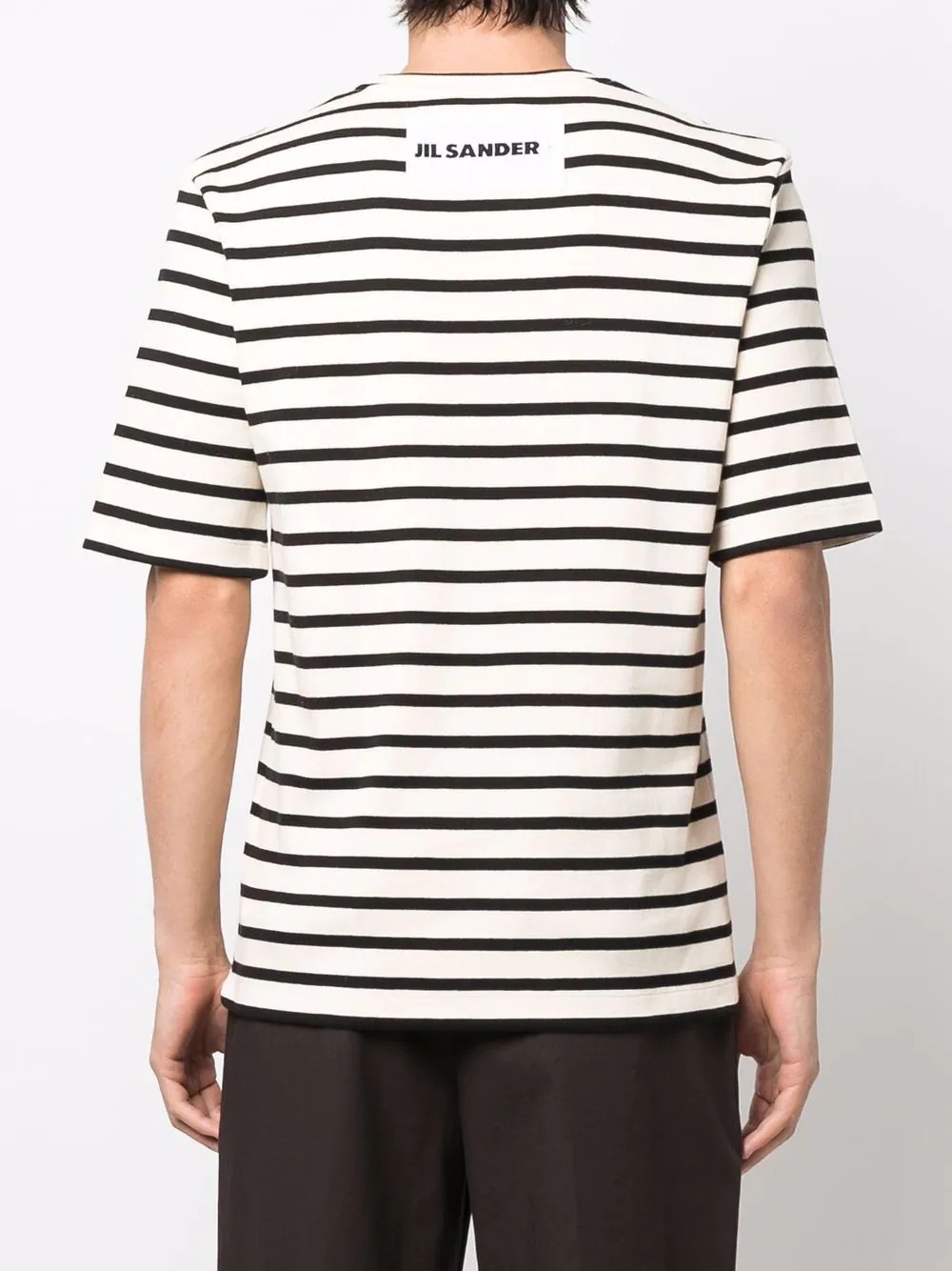 rear logo-patch striped T-shirt - 4