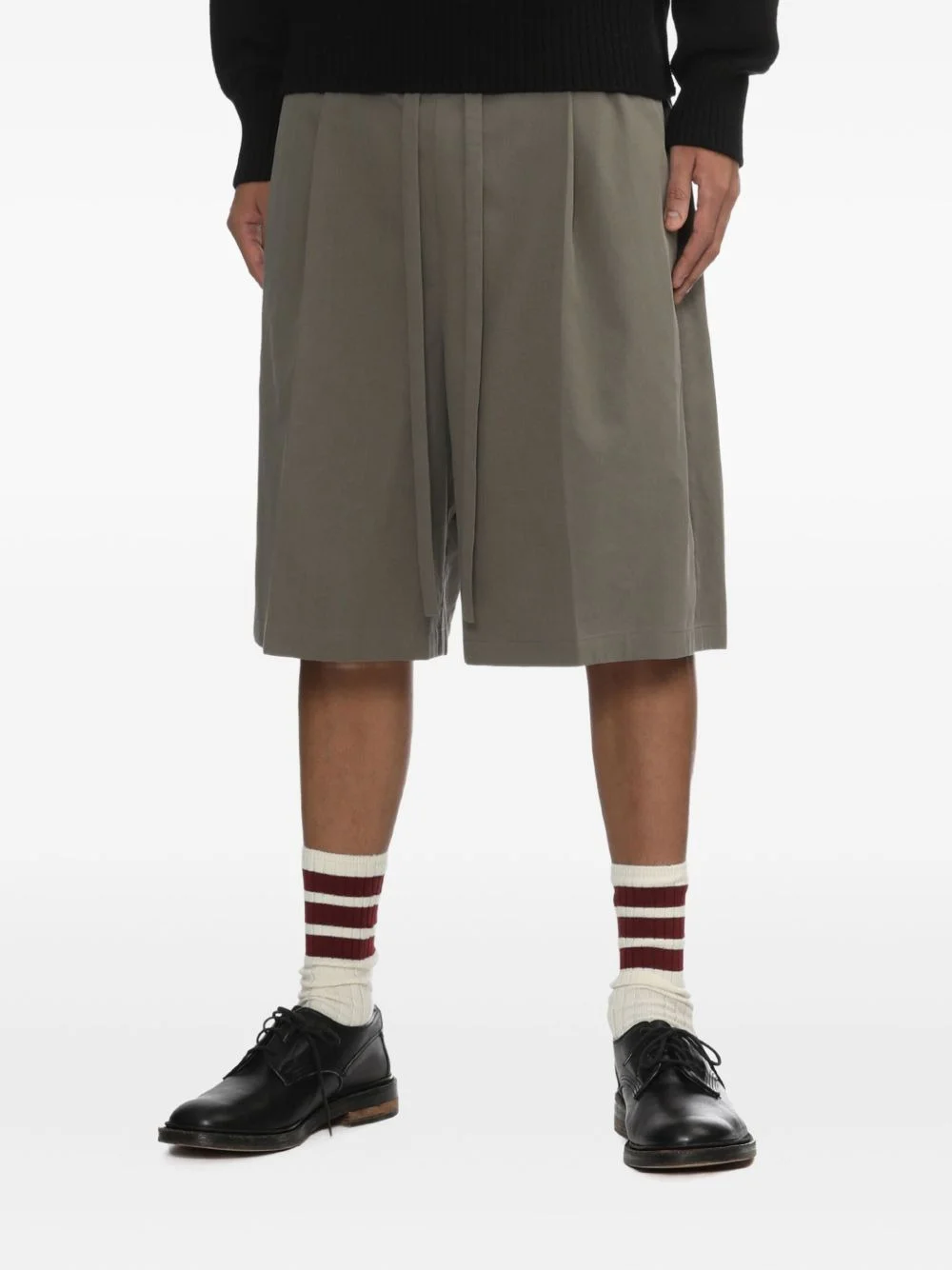 drawstring pleated shorts - 1