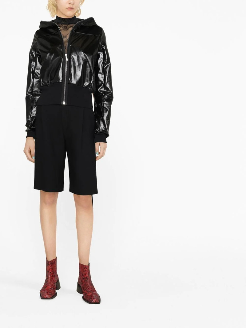 Rick Owens DRKSHDW hooded faux-leather jacket outlook