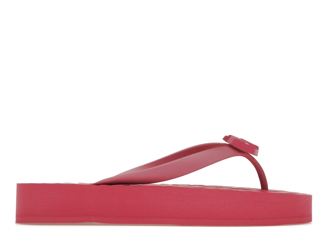 Gucci Chevron Thong Sandal Pink Rubber - 1