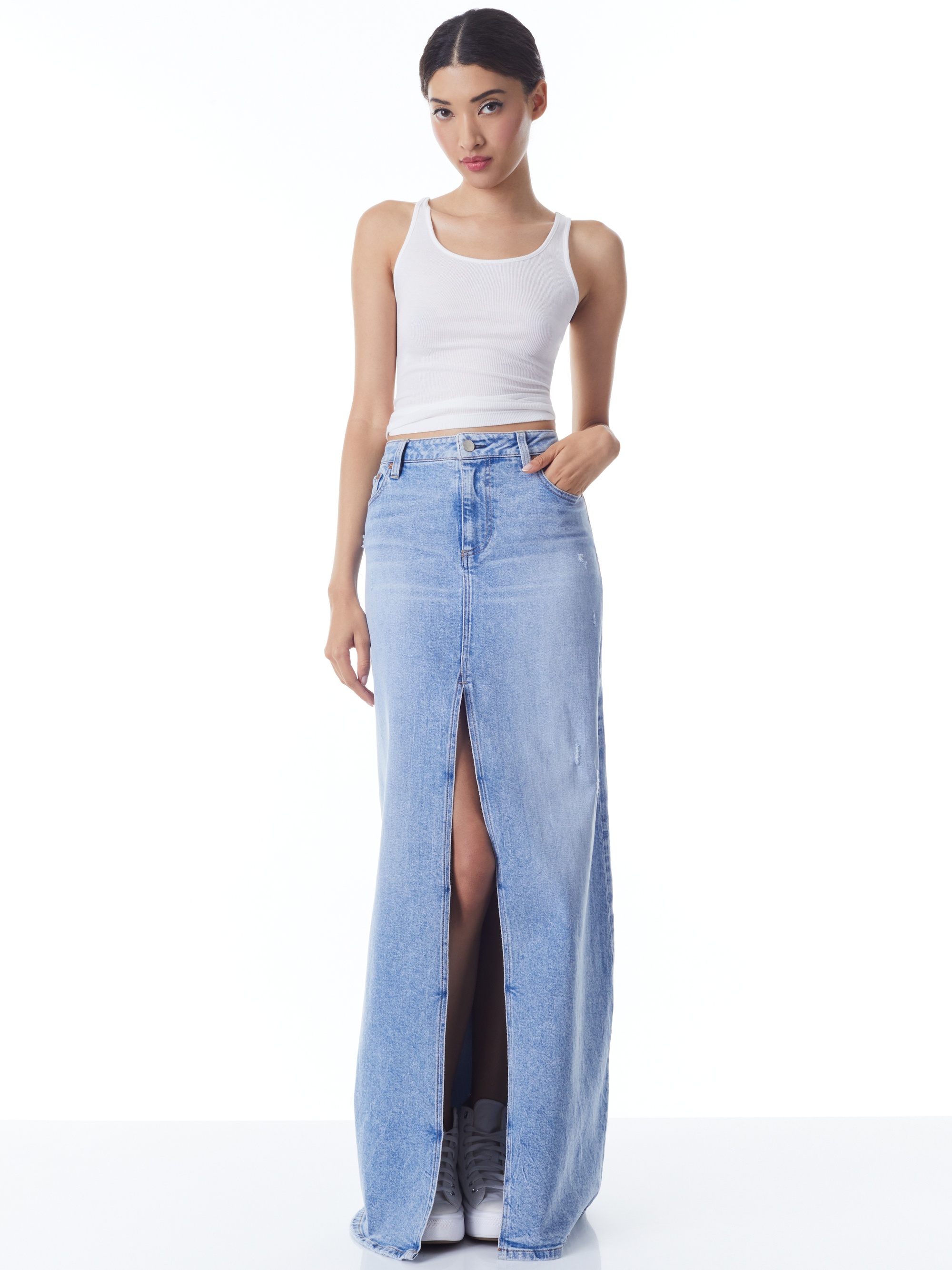 RYE HIGH WAISTED DENIM SKIRT - 3