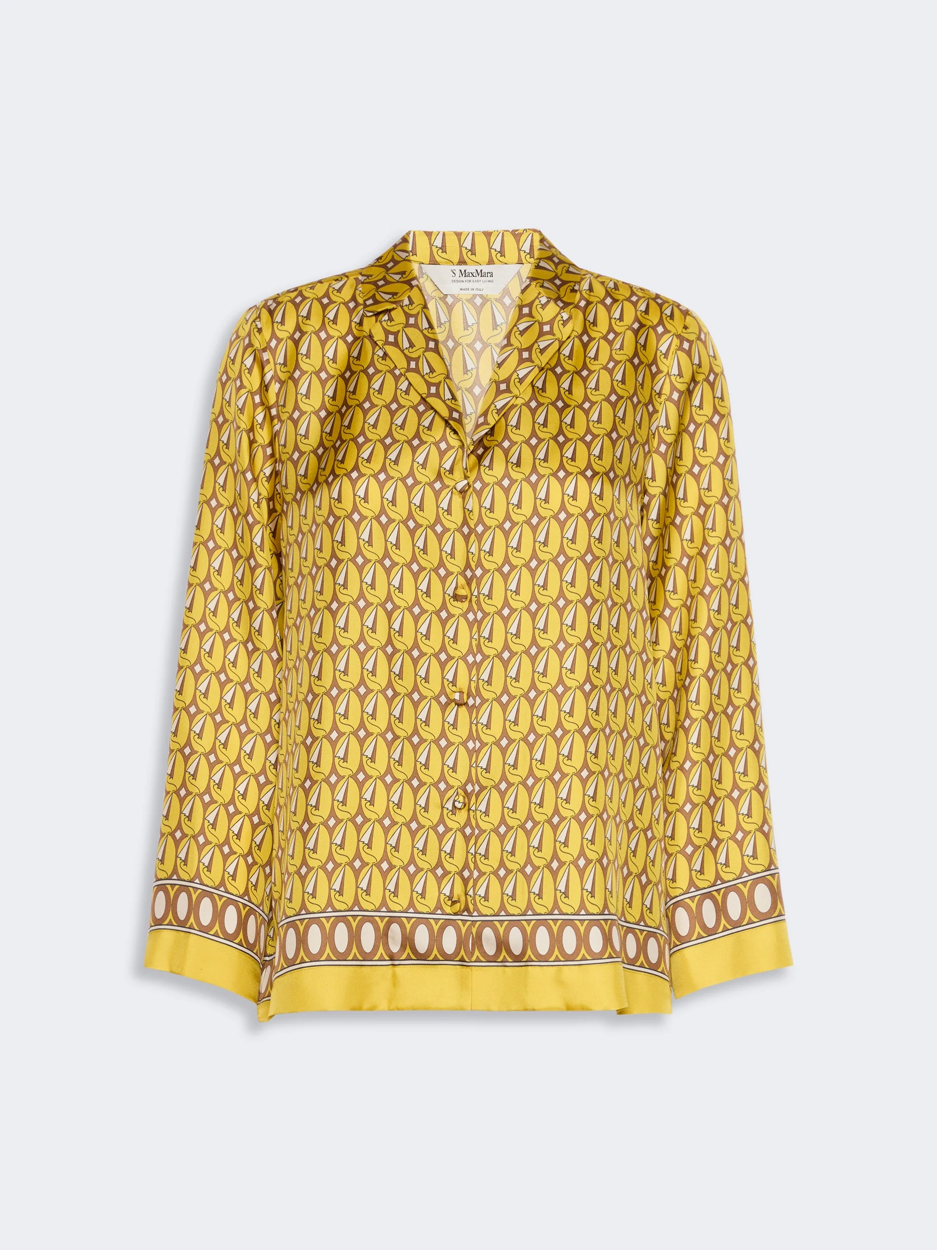 MAMBO Printed silk shirt - YELLOW - 1
