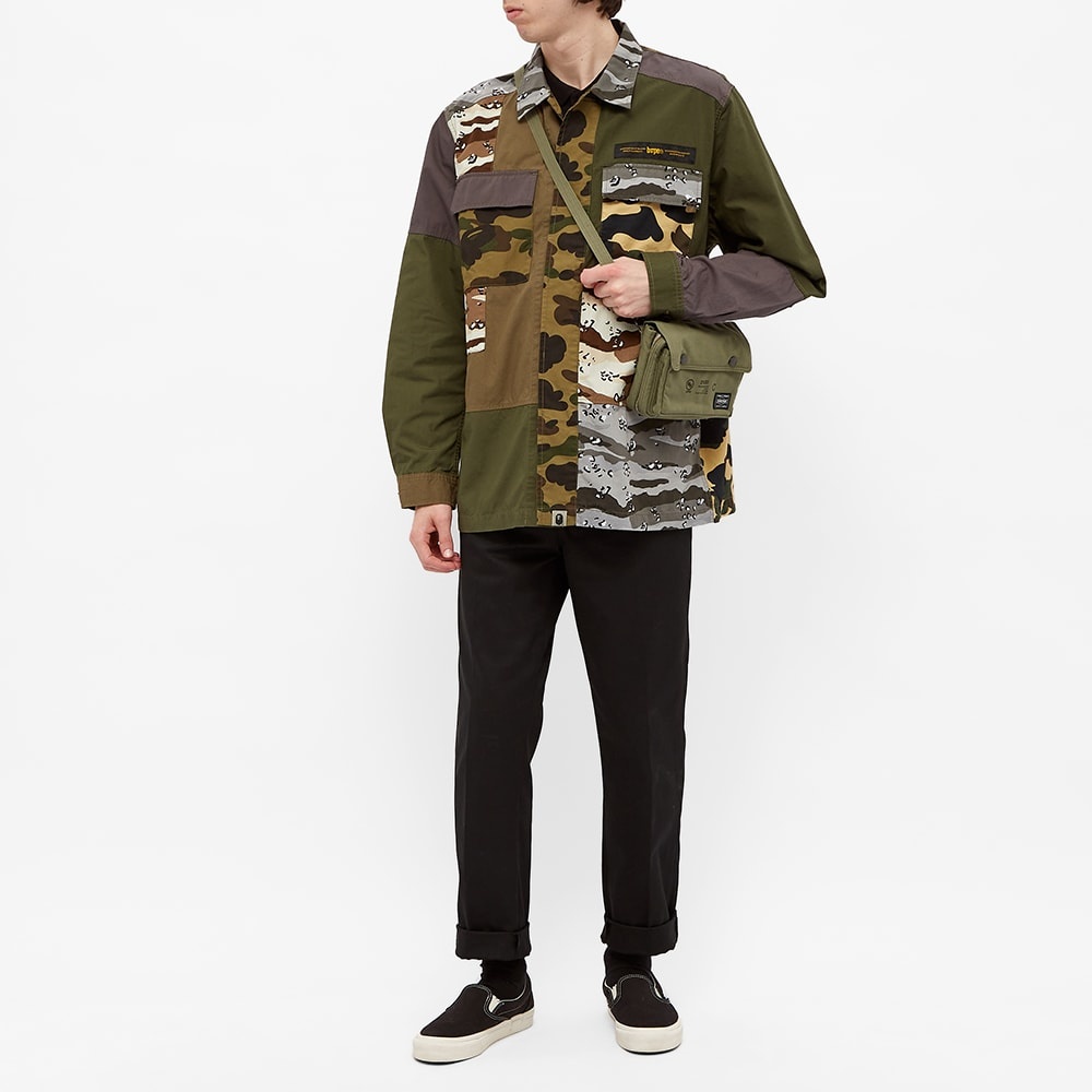 A Bathing Ape Crazy Camo Relaxed Military Shirt - 6