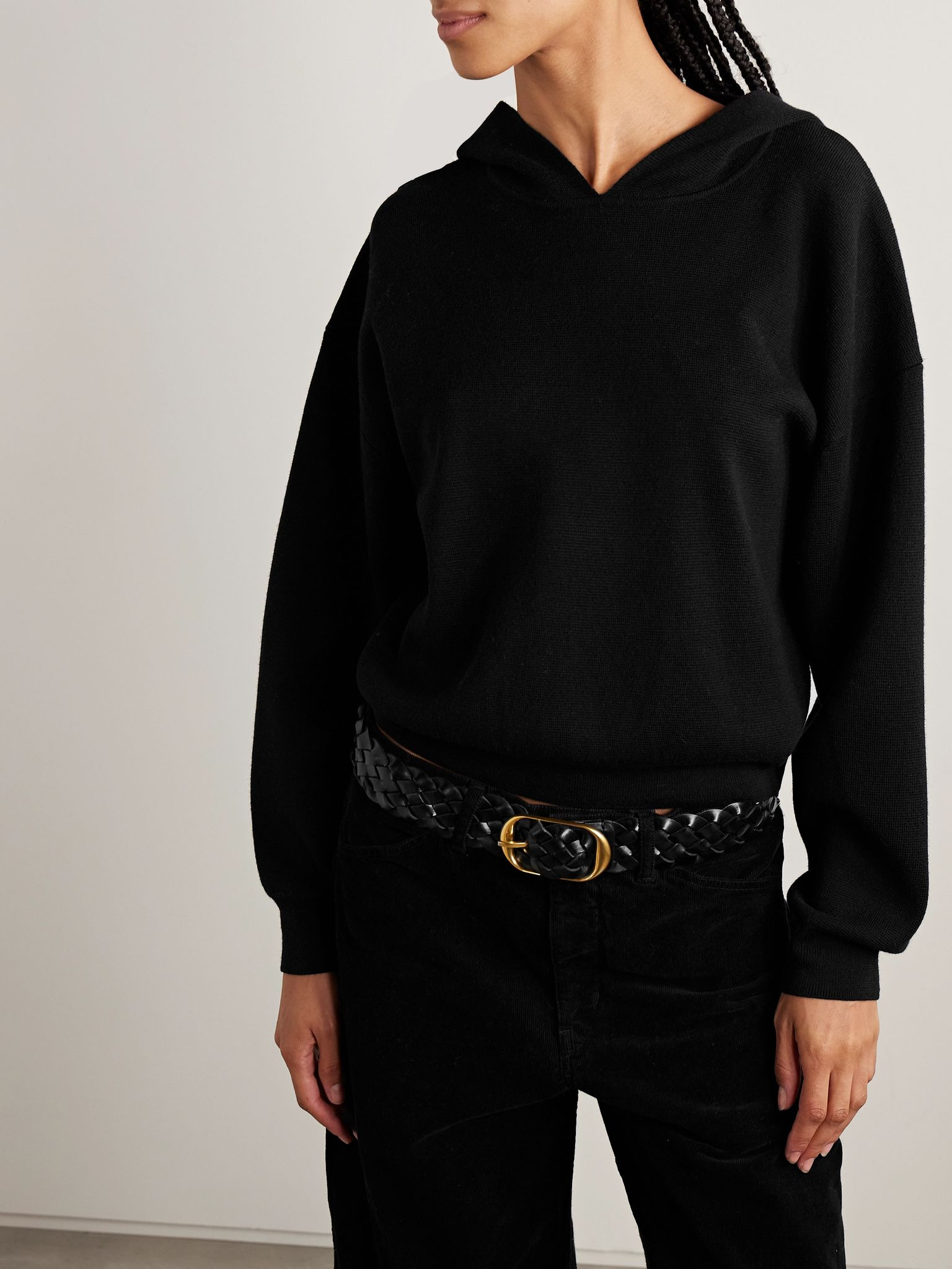 Merrilee merino wool hoodie Black - 3