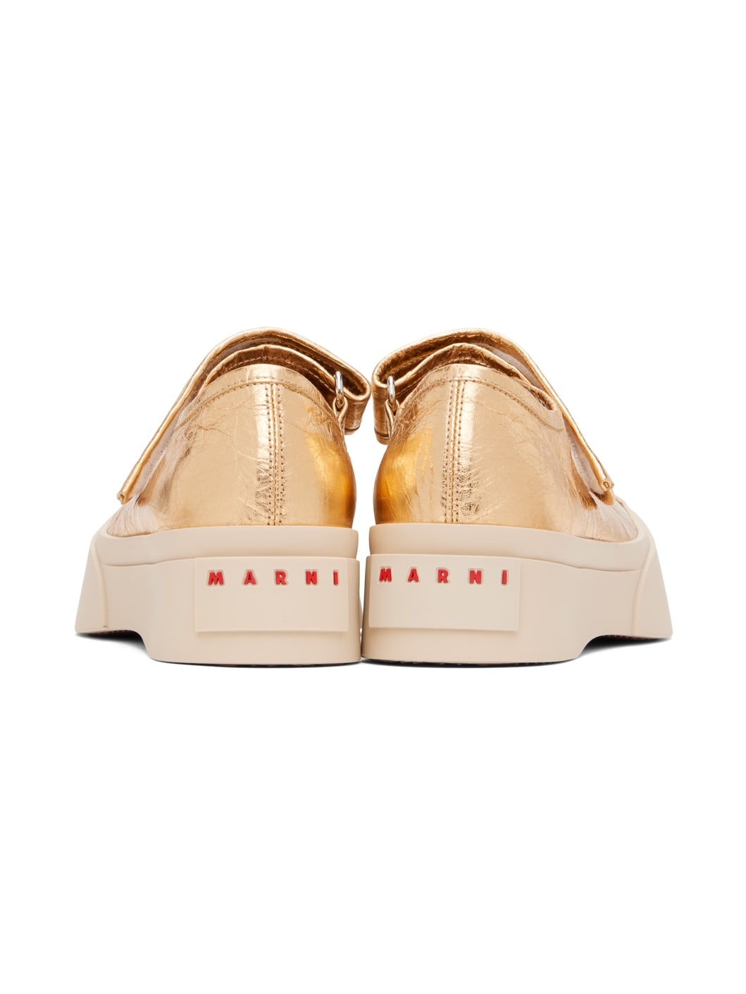 Gold Pablo Mary Jane Ballerina Flats - 2