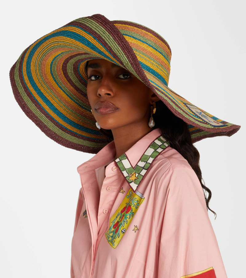 ALÉMAIS Dusk striped raffia sun hat outlook