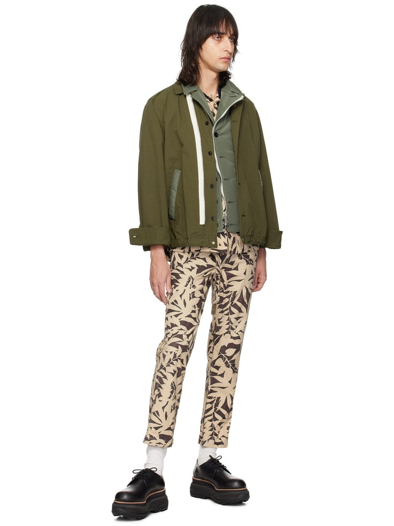 sacai Beige & Brown Printed Trousers outlook