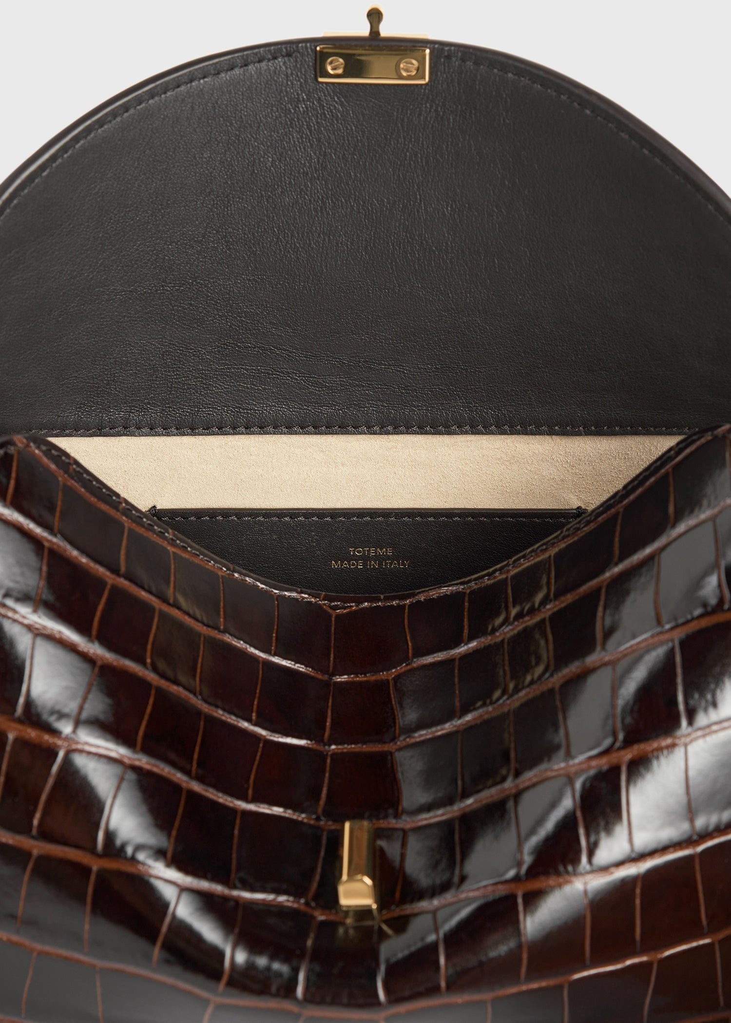 T-Lock clutch dark brown croco - 7