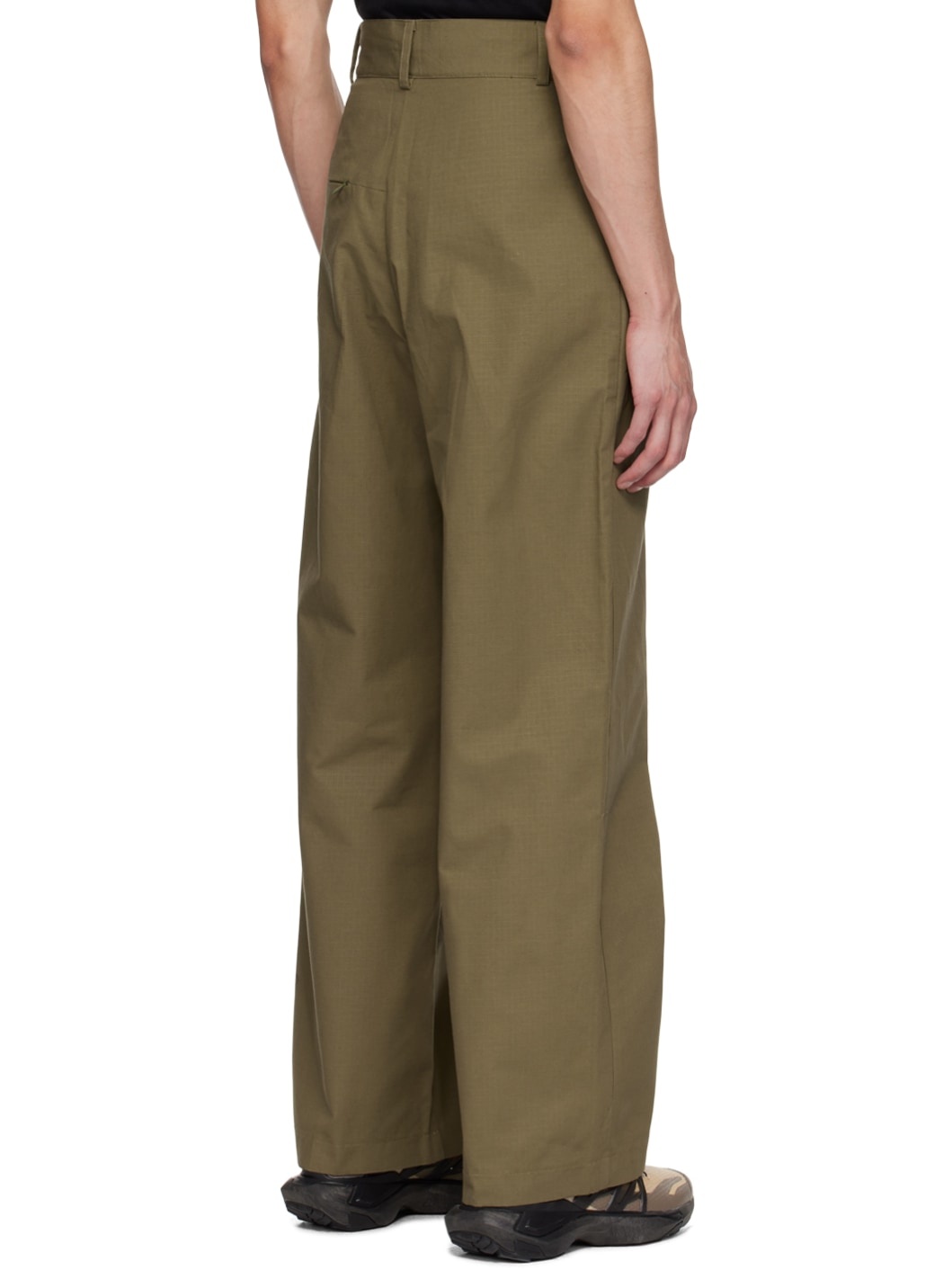 Khaki Pleated Trousers - 3