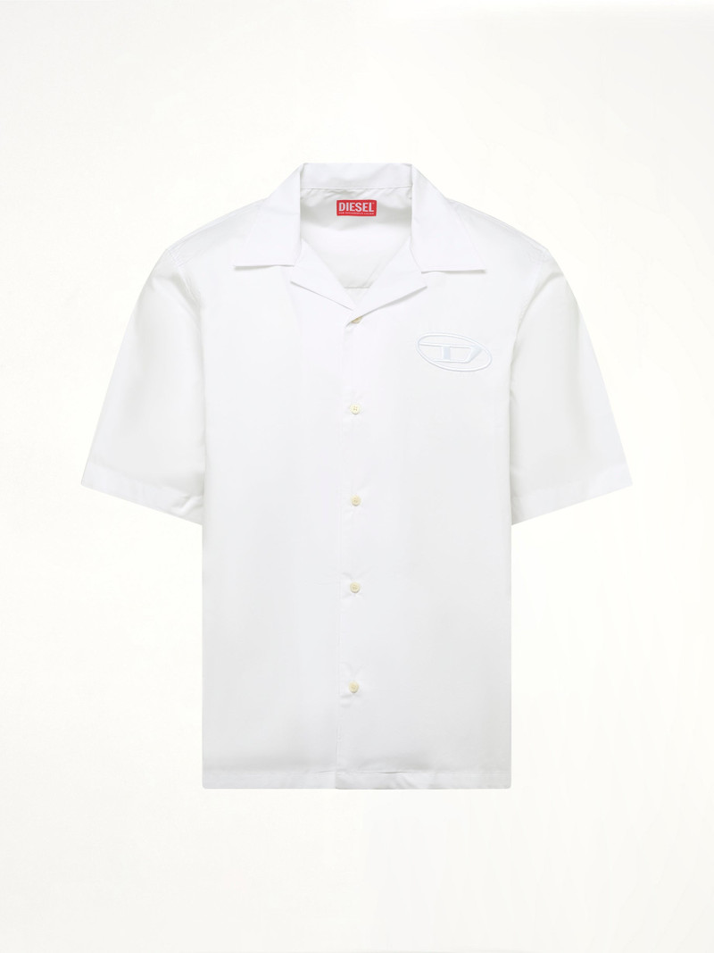 Diesel S-MAC-PCAL Short Sleeve Shirt in White outlook