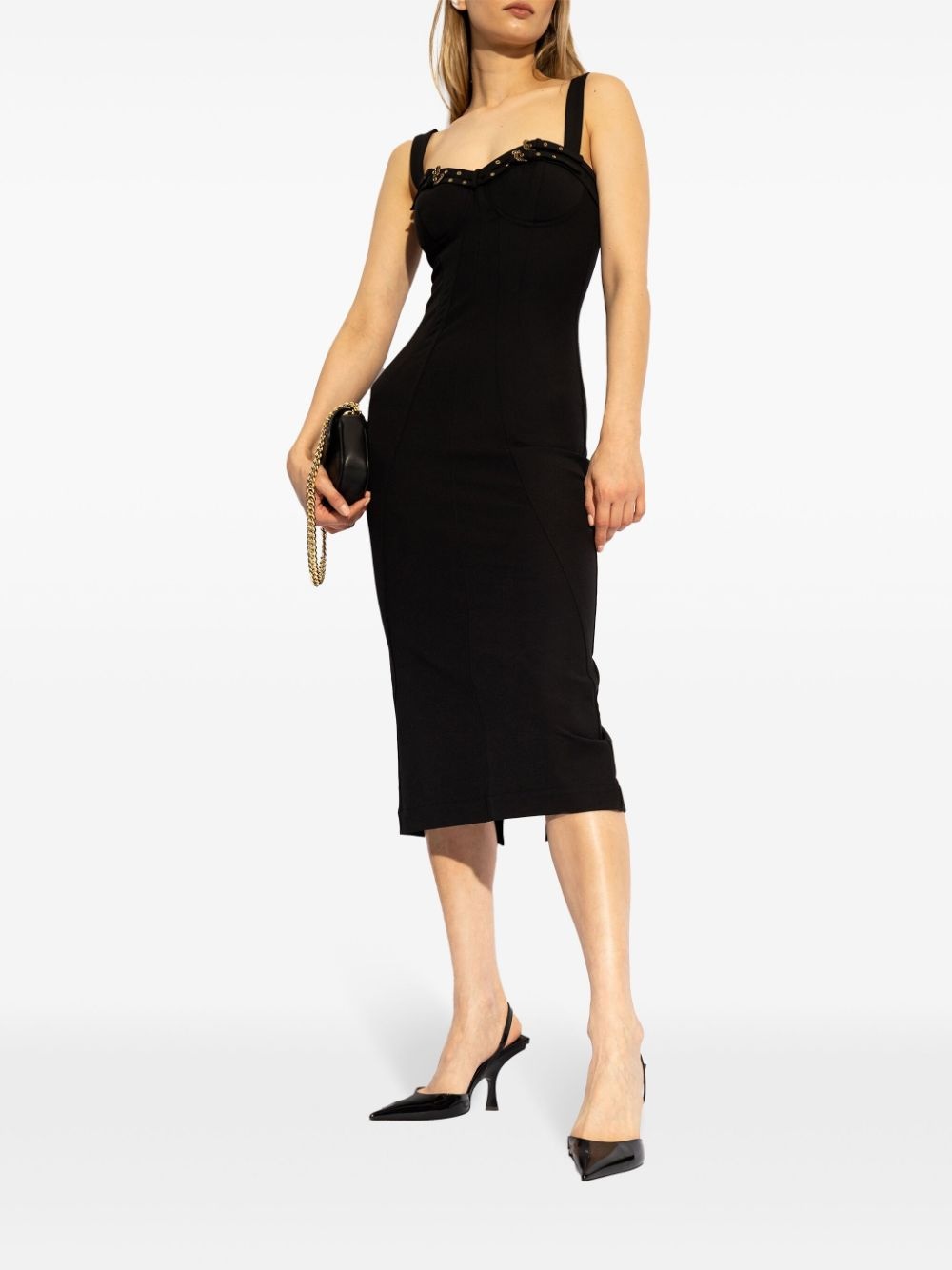 buckled-trim midi dress - 2