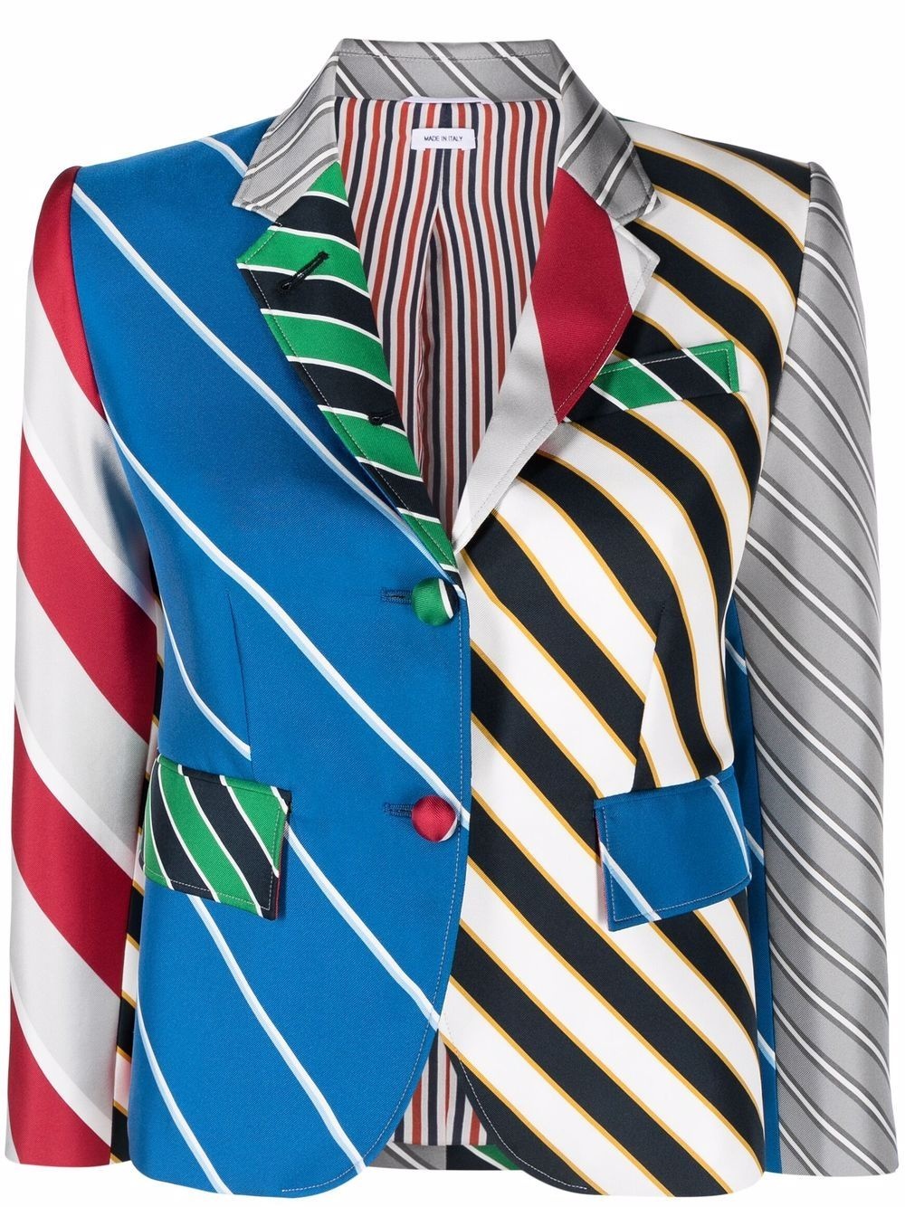 multi stripe-print blazer - 1