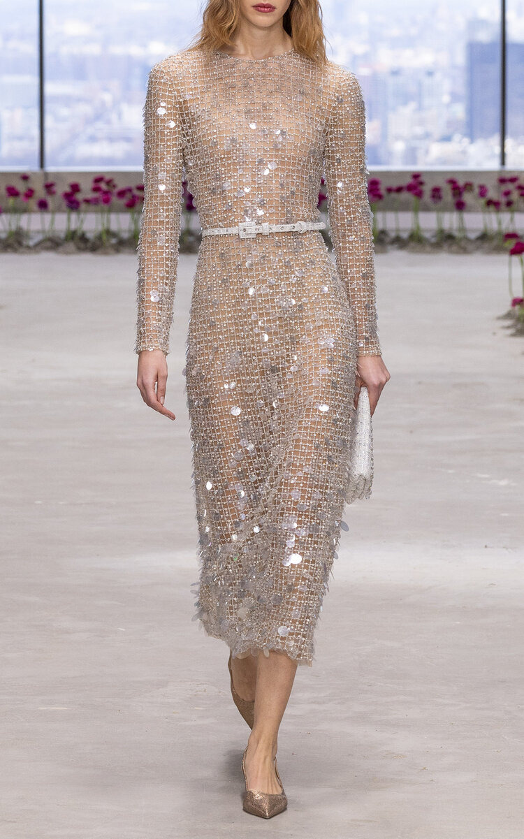 Paillette-Embellished Midi Dress nude - 2
