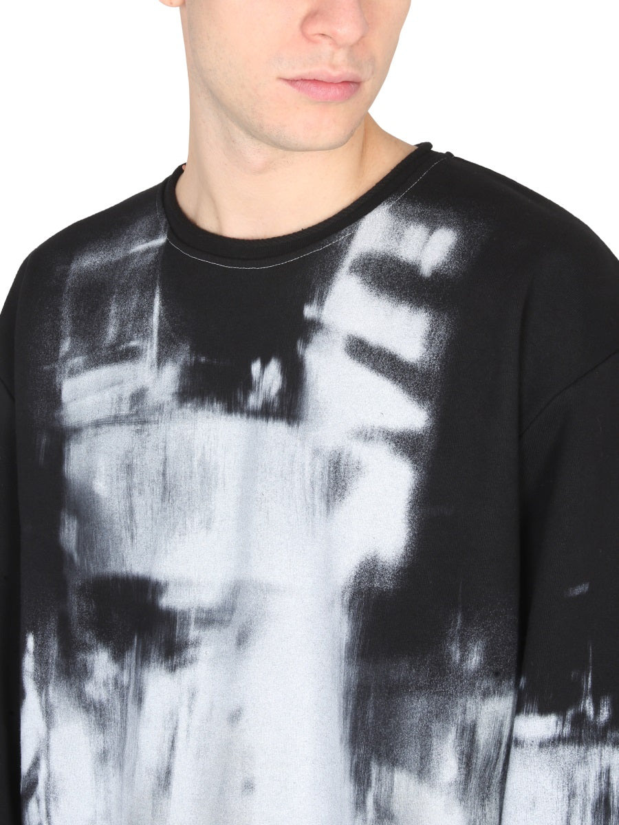 Balmain Men Tie Dye Pattern Crewneck Sweatshirt - 4