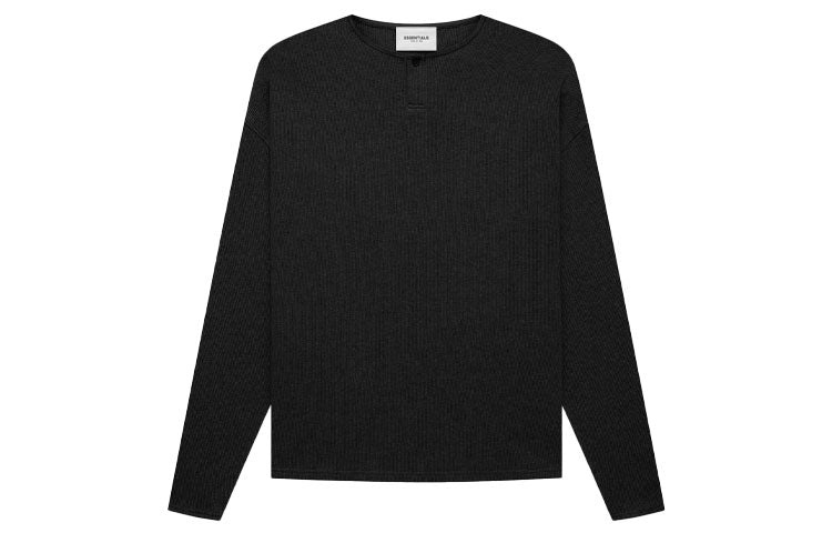Fear of God Essentials FW21 Thermal Henley L/S Black FOG-FW21-039 - 2