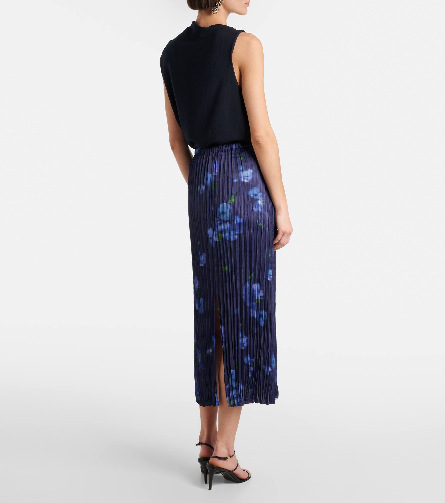 Poppy Blur plissé midi skirt - 3