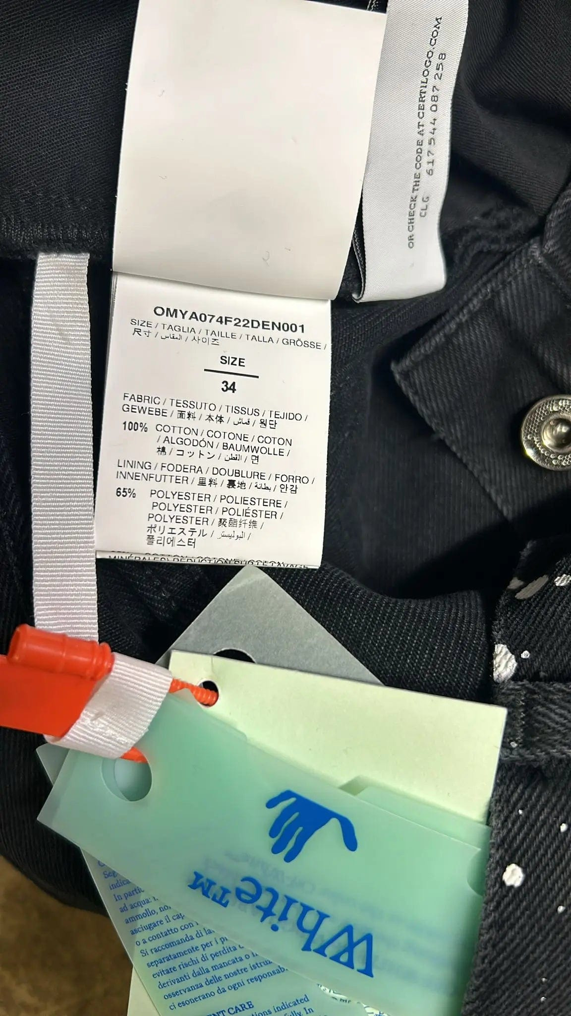 Off-White Black Diag Outline Paint Skinny Jeans - 10