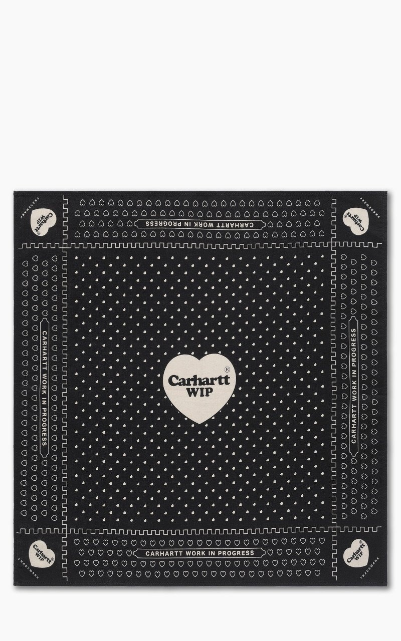 Carhartt HEART BANDANA BLACK | cultizm | REVERSIBLE