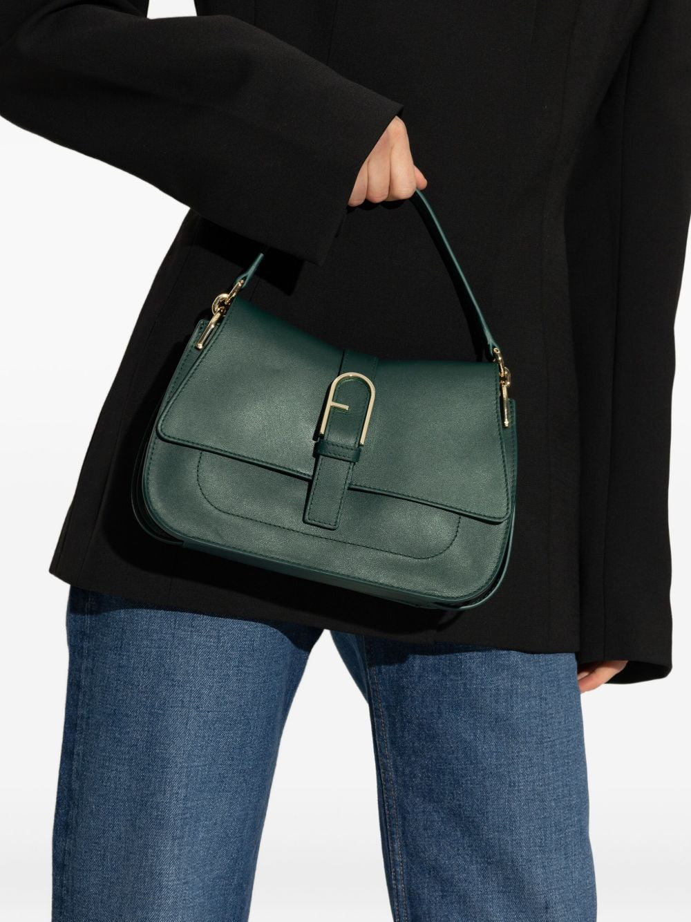 buckle-fastening top-handle bag - 2