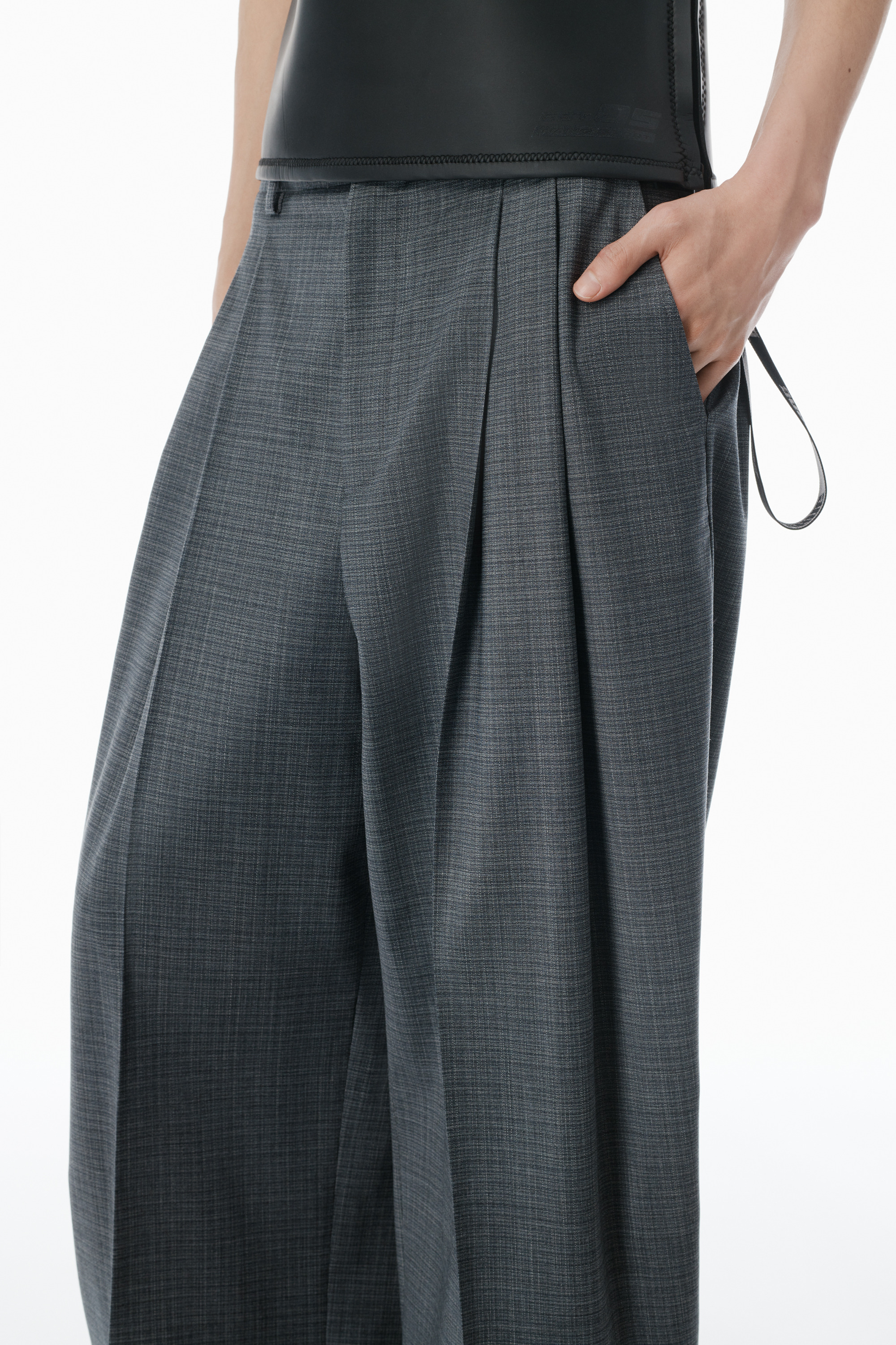 Dark Grey Wool-Blend Pants - 3