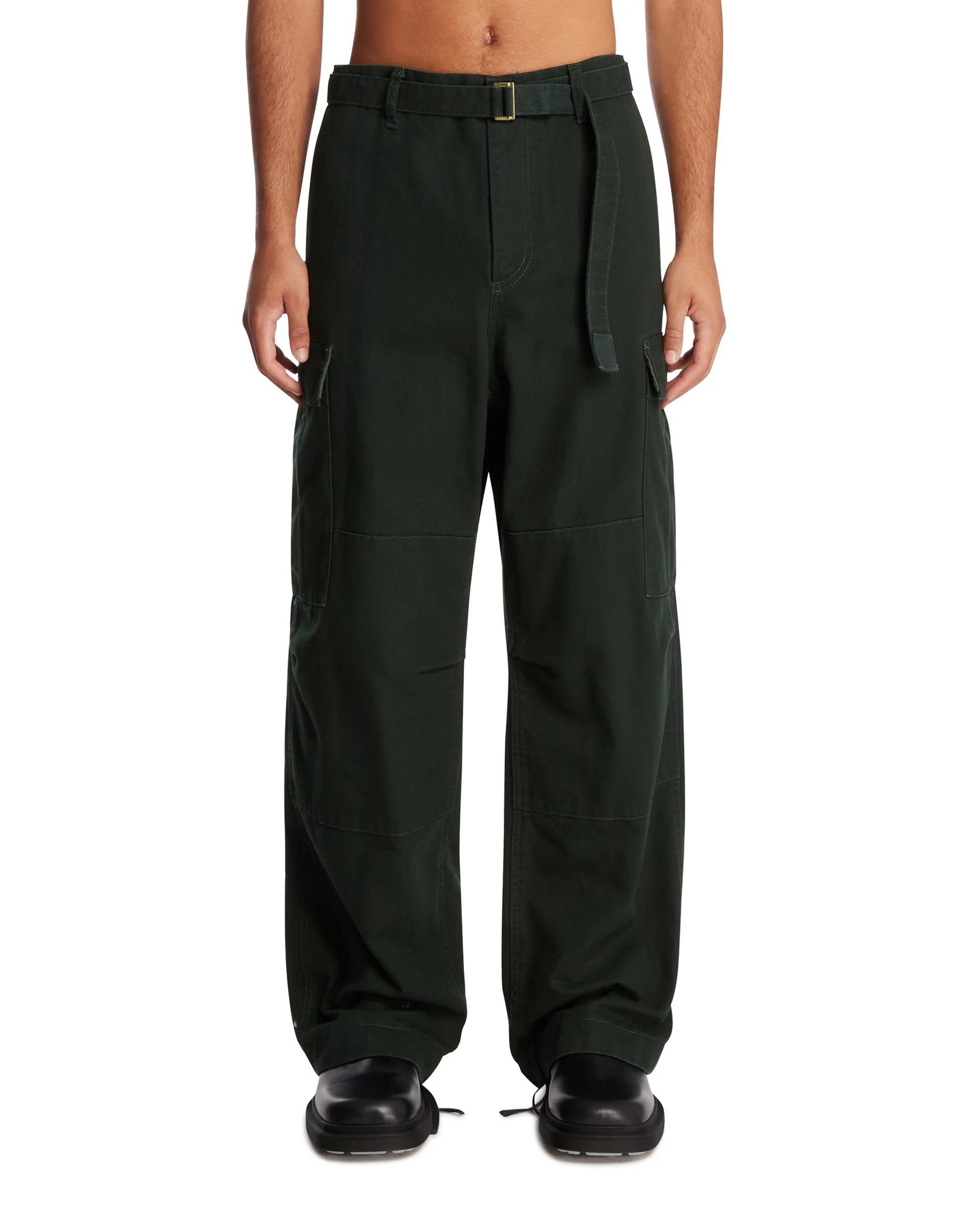 Sacai x Carhartt Green Wide Cargo Pants - 1